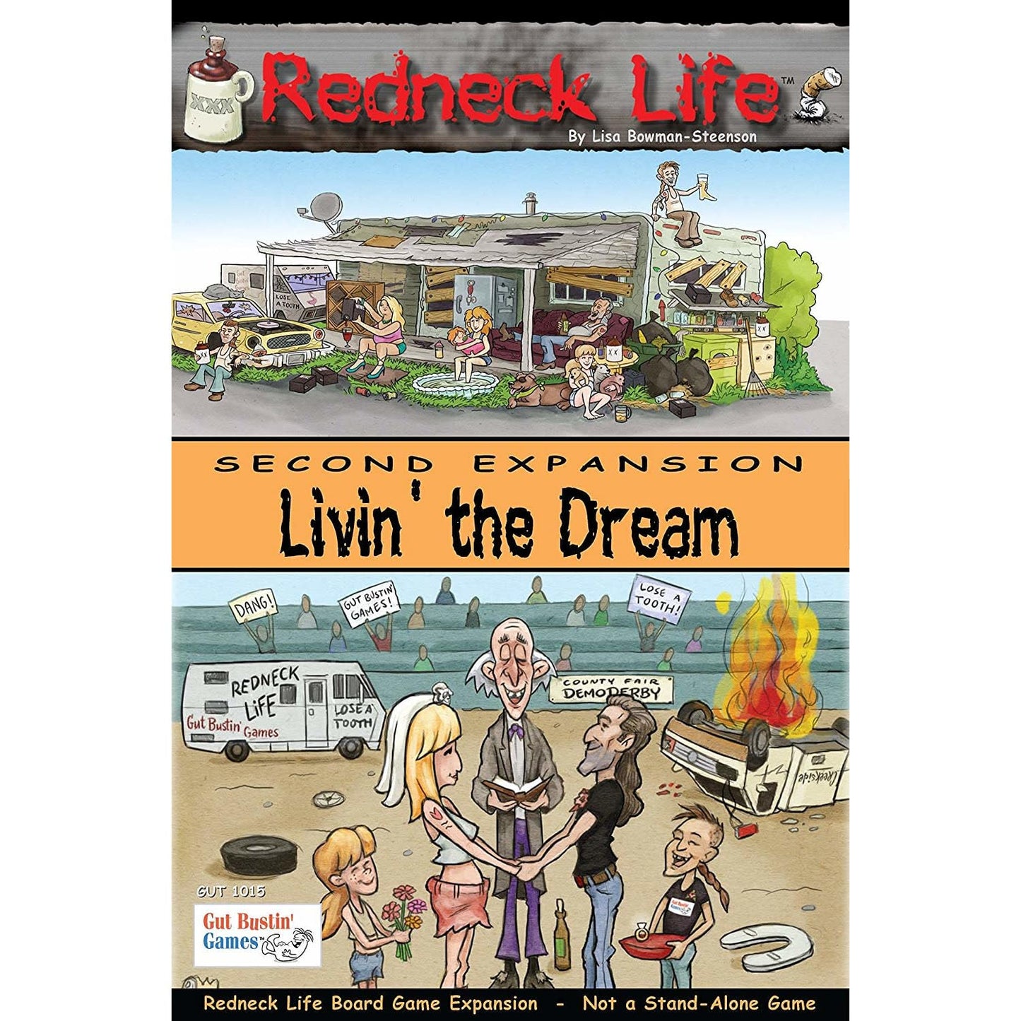 Gut Bustin' Games Livin' the Dream! Expansion for Redneck Life Board Game – Expansion #2