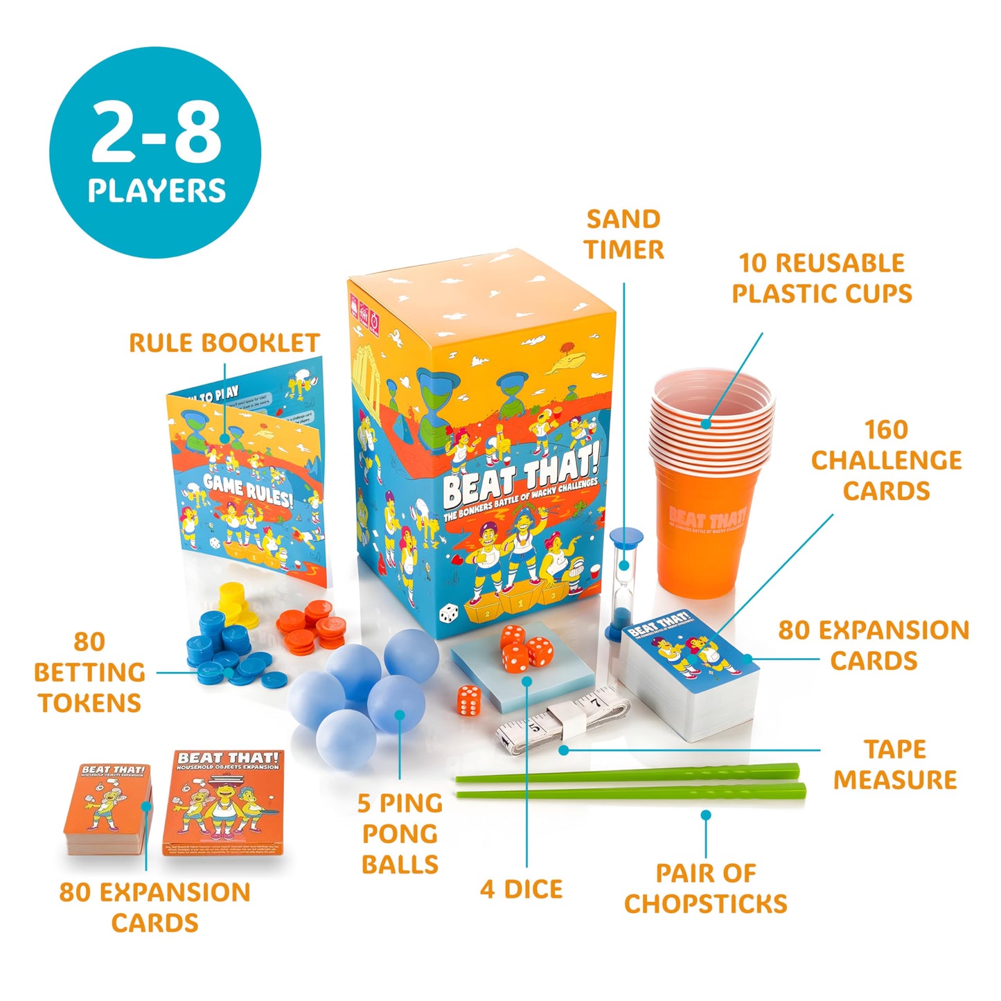Gutter Games Beat That Game and Household Objects Expansion Combo Pack – Family Party Game