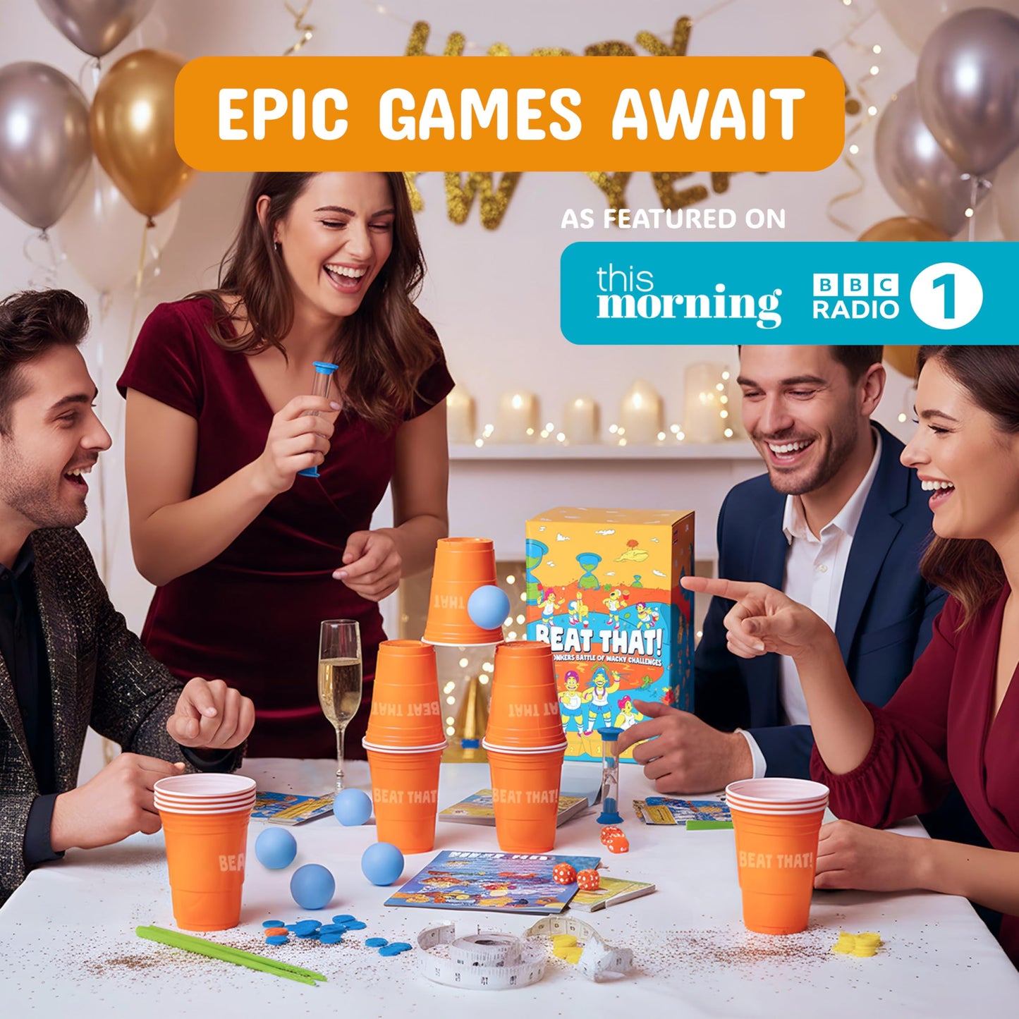 Gutter Games Beat That Game and Household Objects Expansion Combo Pack – Family Party Game