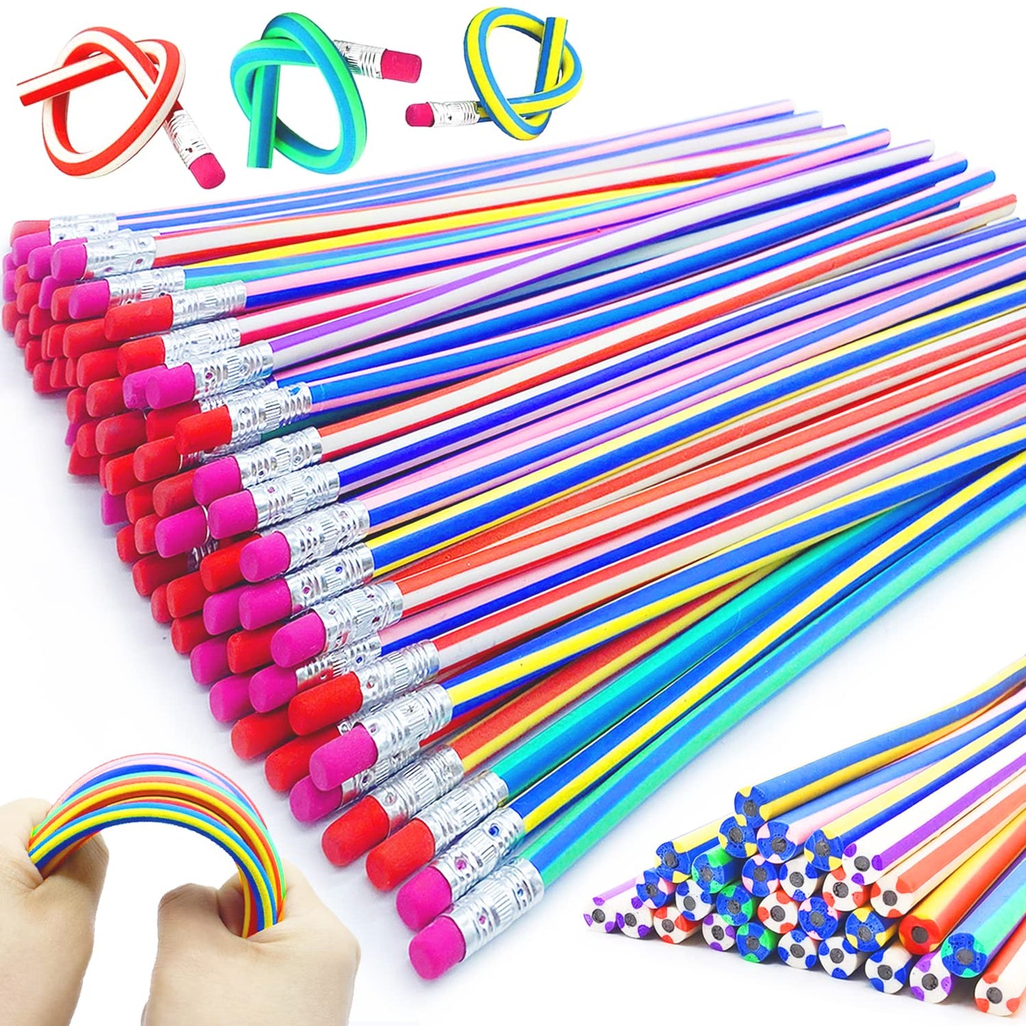 Guuozzli 45 Pack Flexible Soft Pencil – 7.1 Inch Magic Bend Pencils for Kids