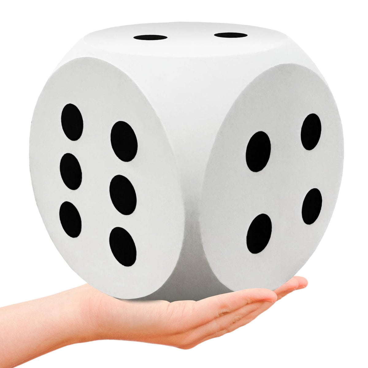 Guuozzli 6-Inch White Foam Dice – Giant Educational Dice for Games and Learning