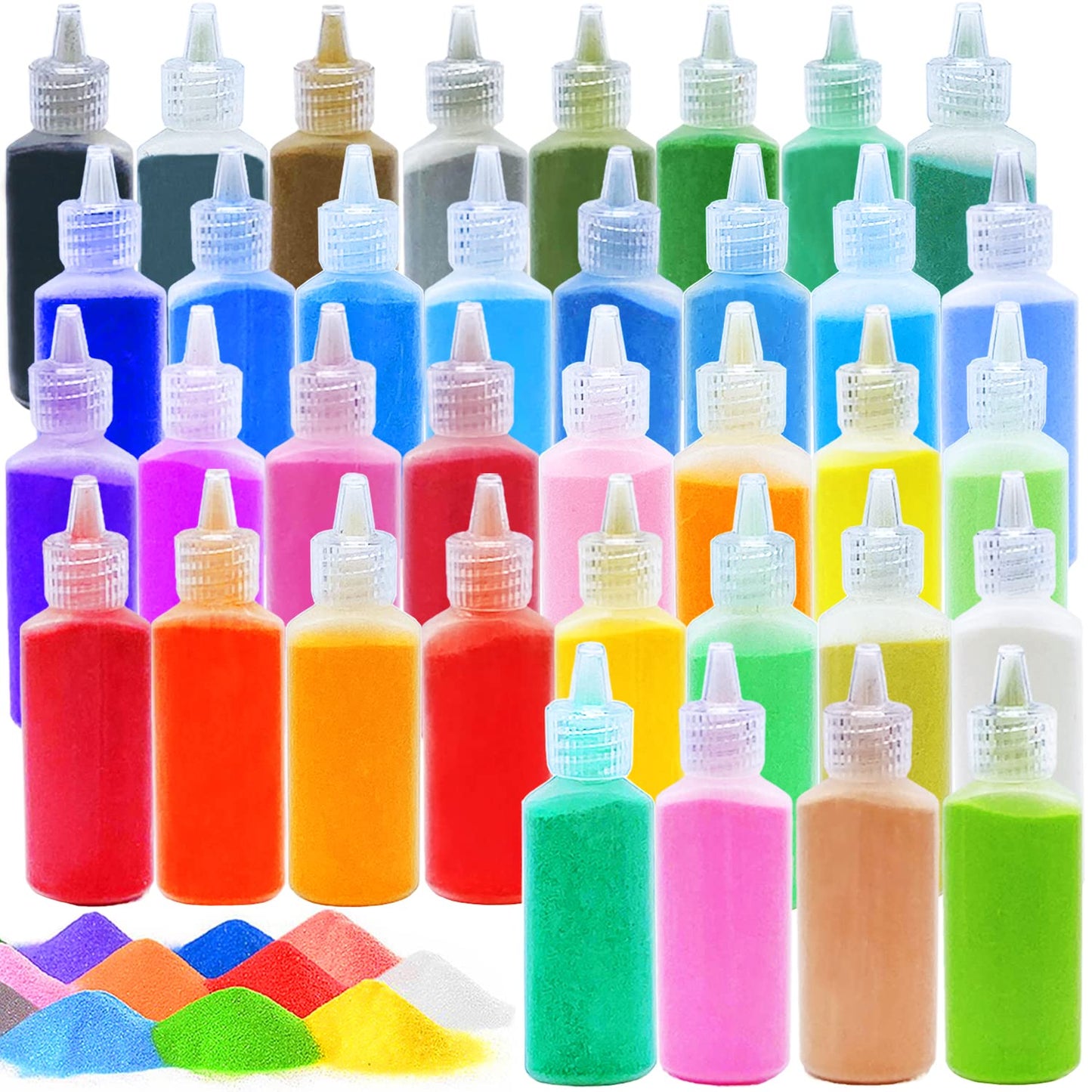 Guuozzli 36 PCS Art Sand Kit – DIY Scenic Sand Painting & Wedding Decoration Bottles