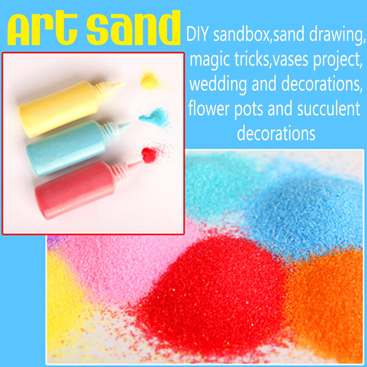 Guuozzli 36 PCS Art Sand Kit – DIY Scenic Sand Painting & Wedding Decoration Bottles