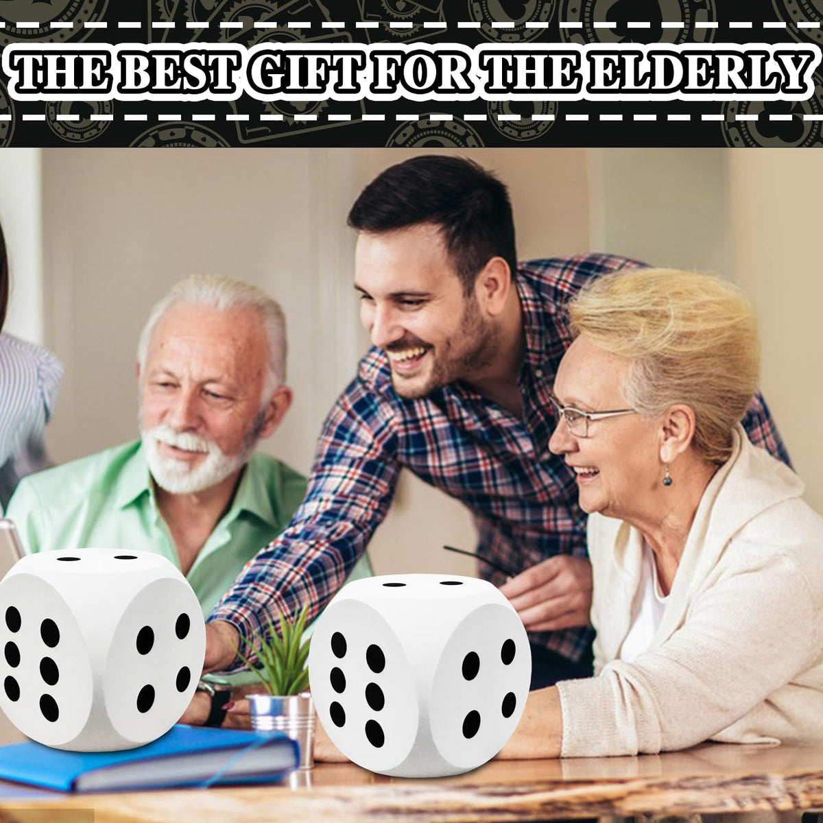 Guuozzli 6-Inch White Foam Dice – Giant Educational Dice for Games and Learning