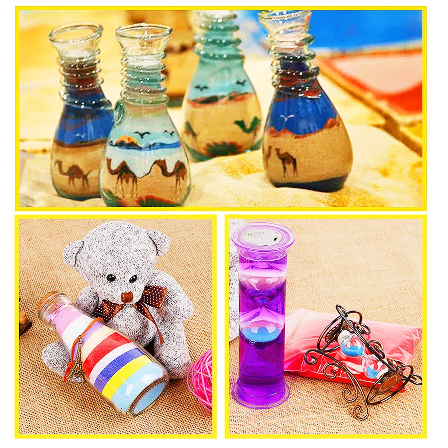 Guuozzli 36 PCS Art Sand Kit – DIY Scenic Sand Painting & Wedding Decoration Bottles