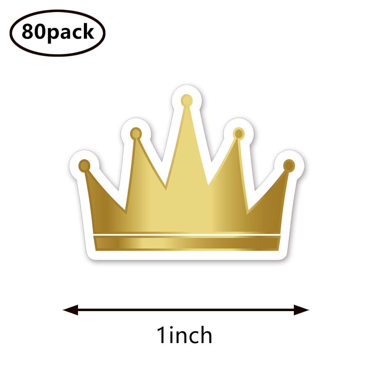 GUVSPTI Crown Stickers 1in – 80-Pack for Scrapbooking, Arts & Crafts