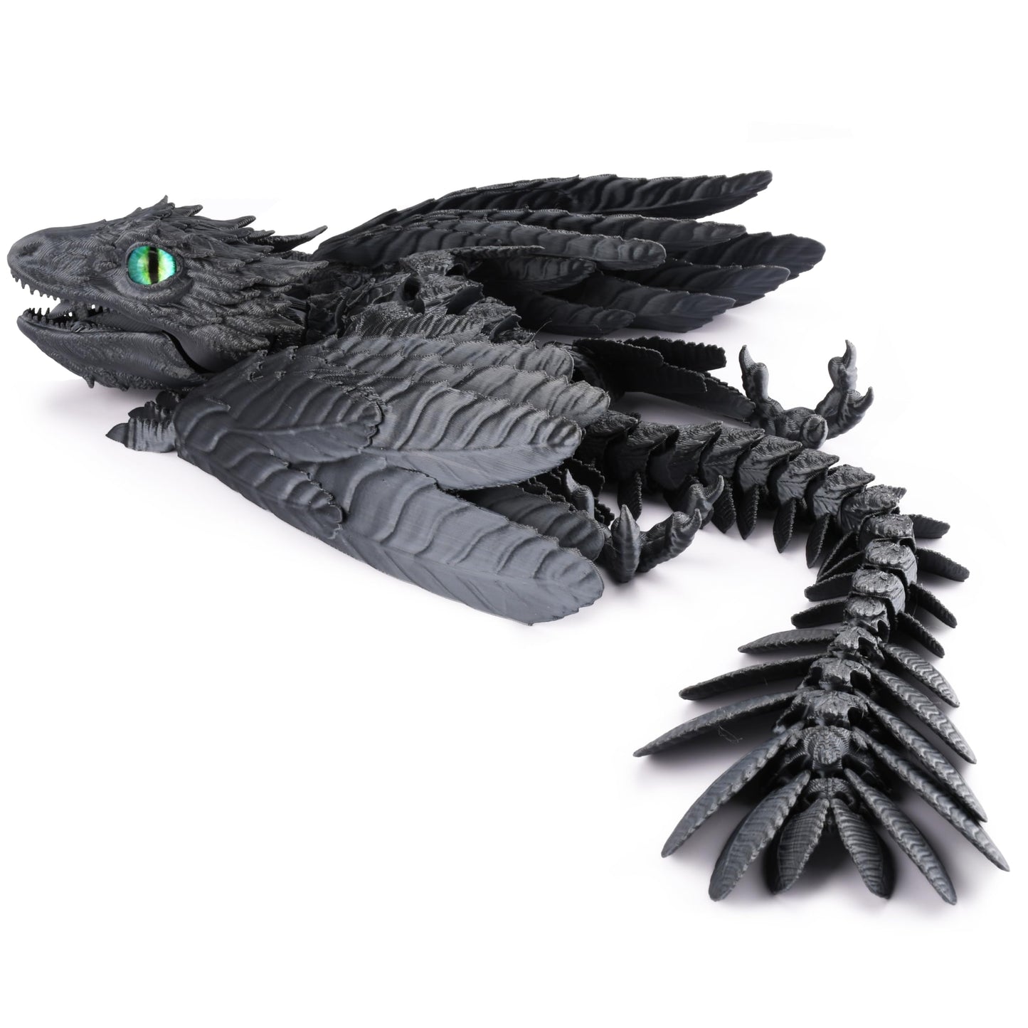 Guwewu Shadowsoar Feathered Wyvern Dragon | 3D Printed Articulated Fidget Toy