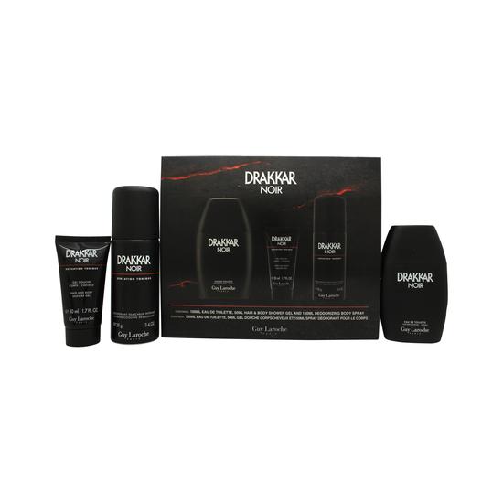 Guy Laroche Drakkar Noir Gift Set 100ml EDT + 150ml Deodorant Spray + 50ml Shower Gel