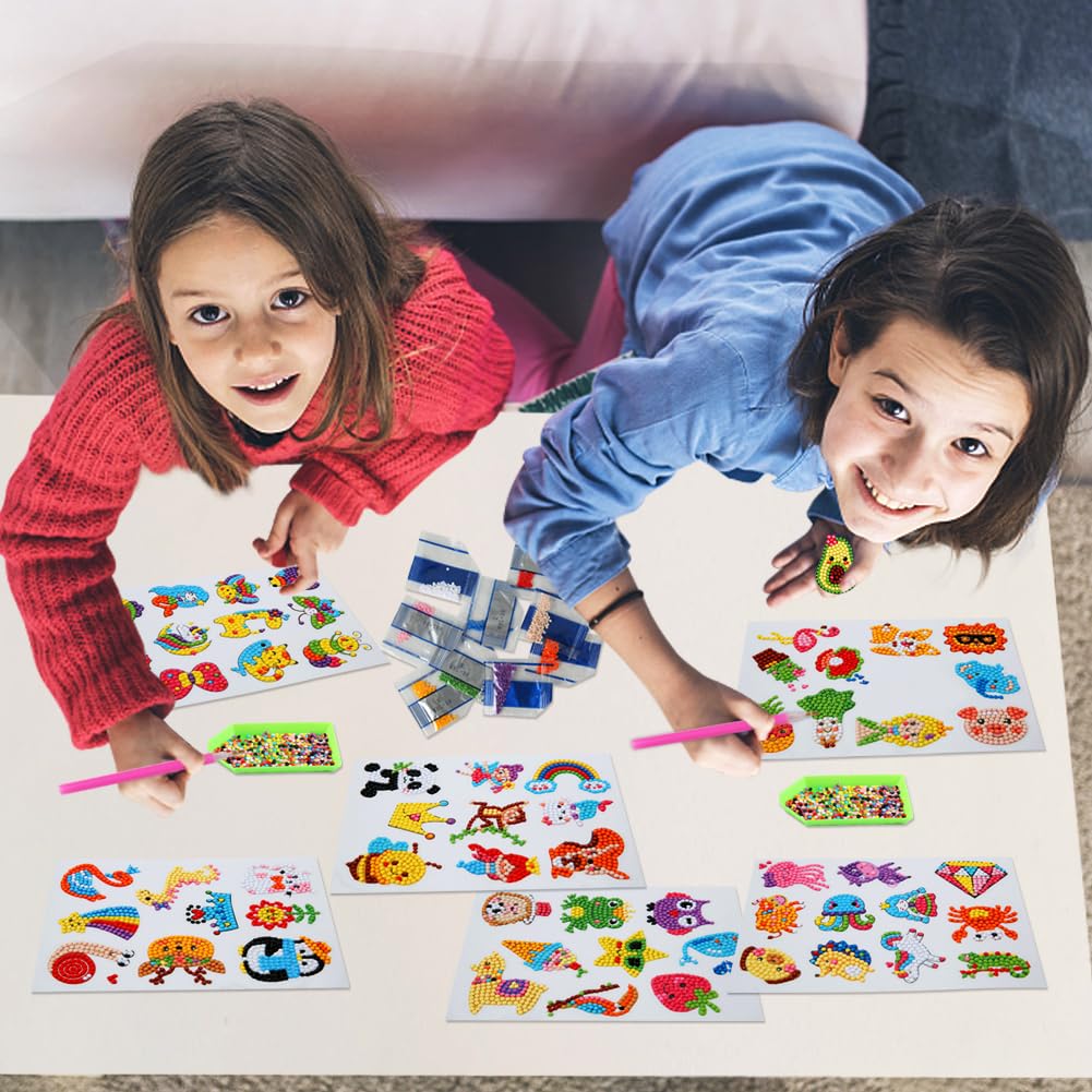 GWAHSA 60pcs 5D Diamond Art Stickers Kit for Kids – DIY Mosaic Art for Ages 4-12