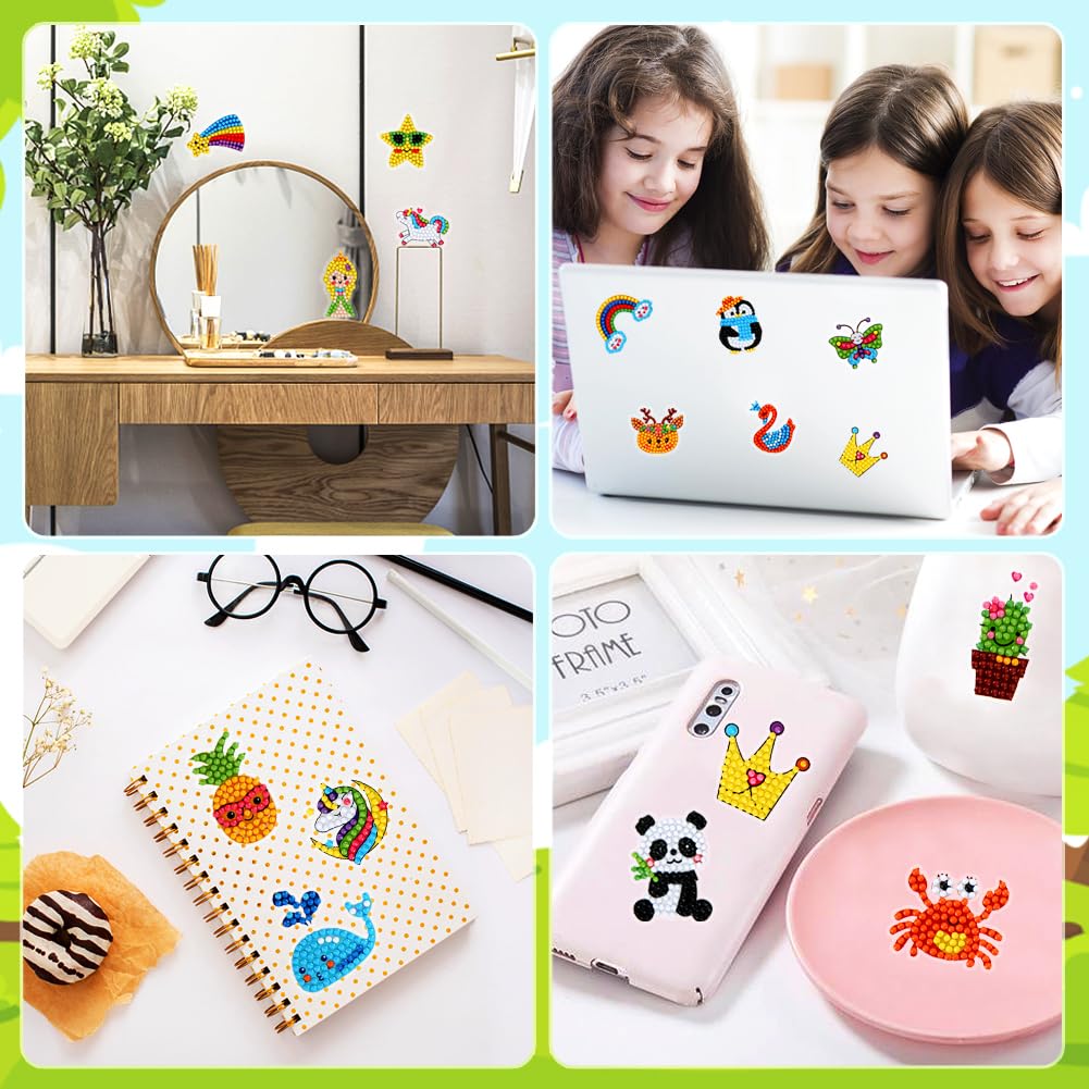 GWAHSA 60pcs 5D Diamond Art Stickers Kit for Kids – DIY Mosaic Art for Ages 4-12