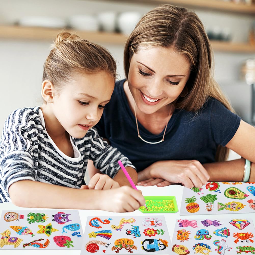 GWAHSA 60pcs 5D Diamond Art Stickers Kit for Kids – DIY Mosaic Art for Ages 4-12