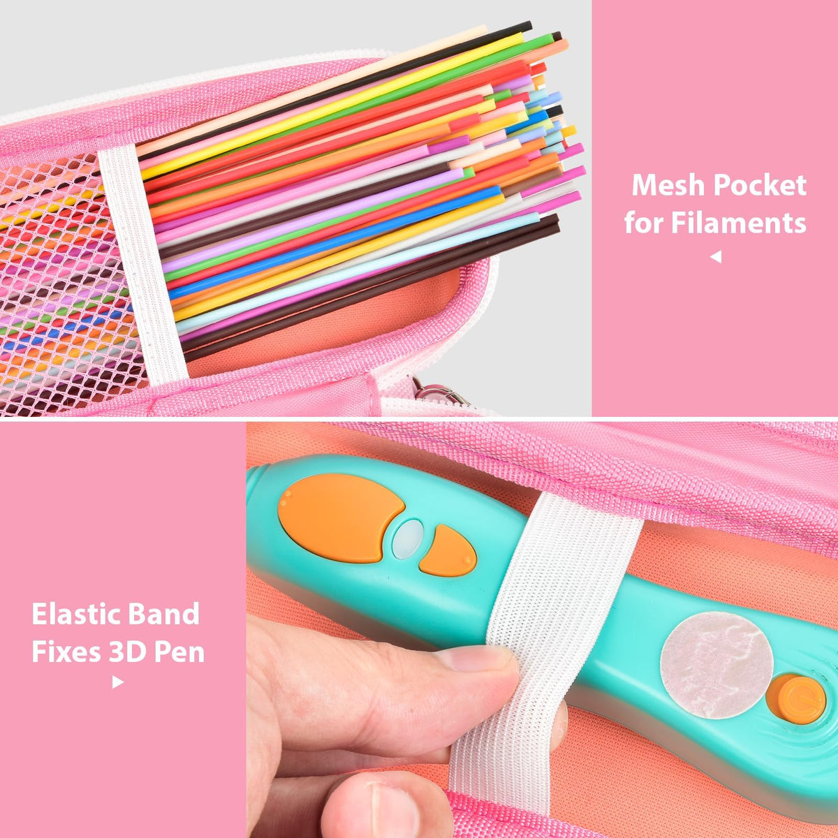 GWCASE Case for 3Doodler Start+ Essentials – Pink Travel Organizer & Filament Box (Box Only)
