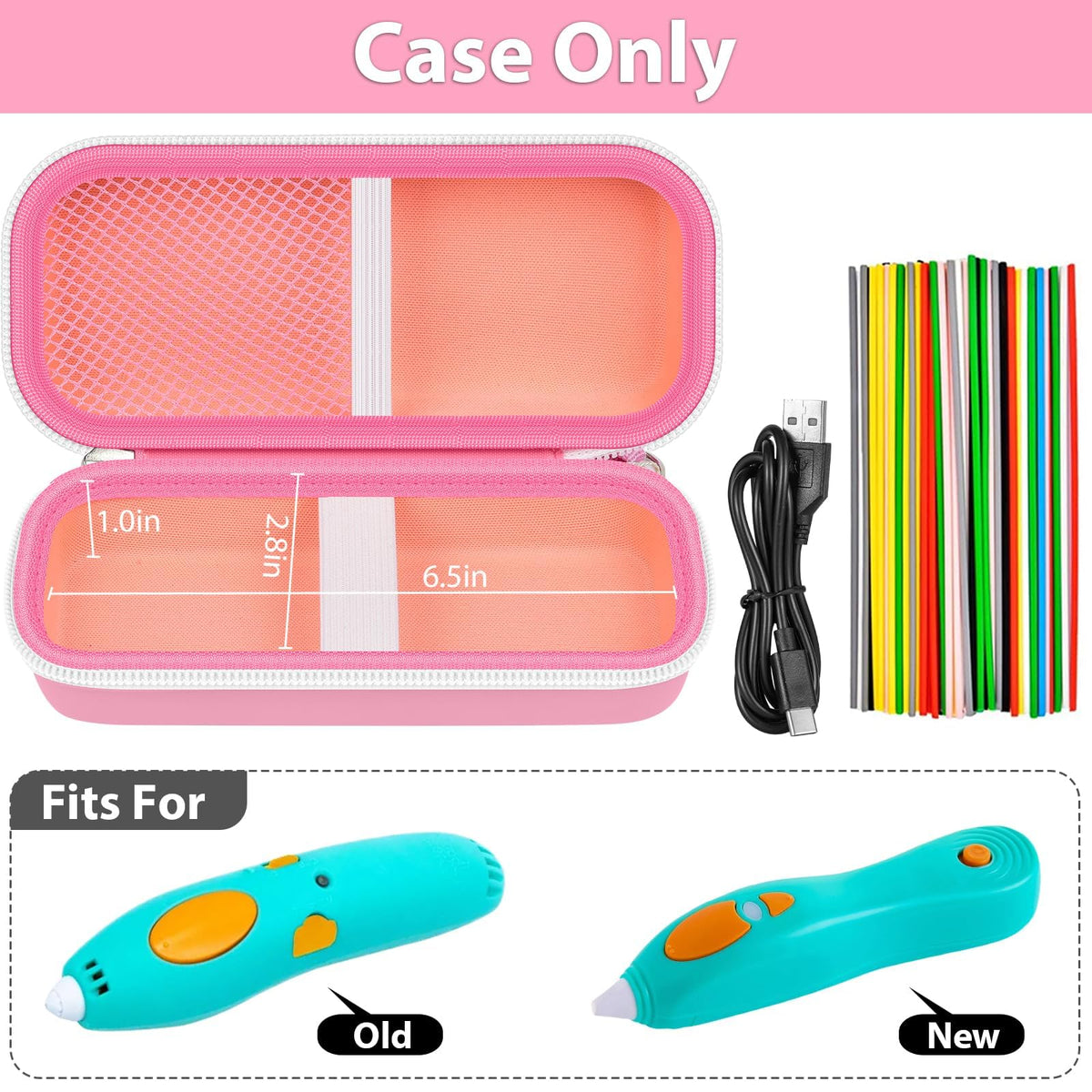 GWCASE Case for 3Doodler Start+ Essentials – Pink Travel Organizer & Filament Box (Box Only)
