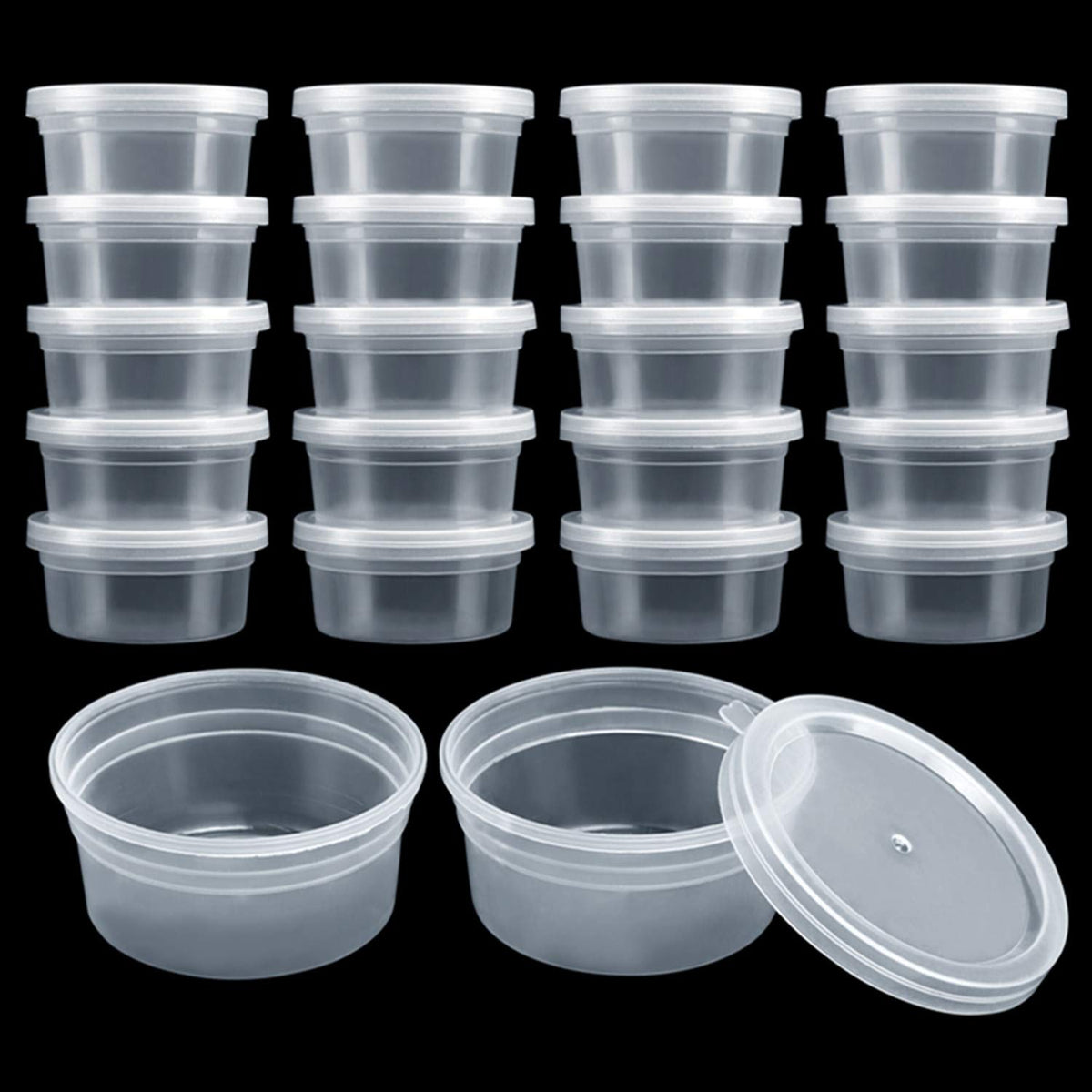 GWHOLE Slime Containers with Lids – 20 Pack, 4.5oz Plastic Storage for Slime, Beads & Floam