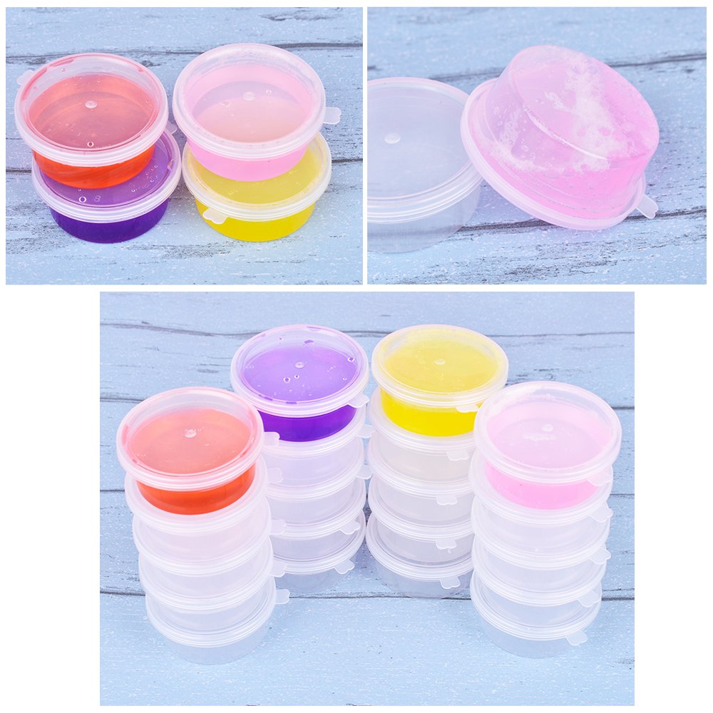 GWHOLE Slime Containers with Lids – 20 Pack, 4.5oz Plastic Storage for Slime, Beads & Floam