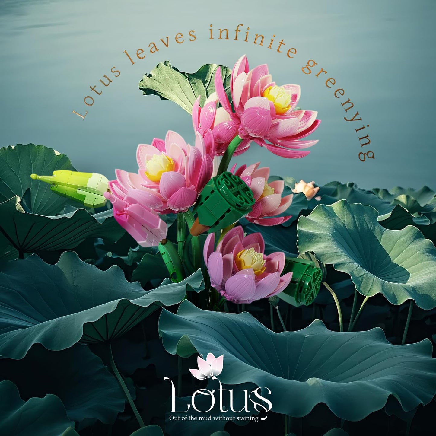 GXJTYYBS Ideas Lotus Flowers Botanical Building Set - 710-Piece Lego-Compatible MOC for Home & Office Decor