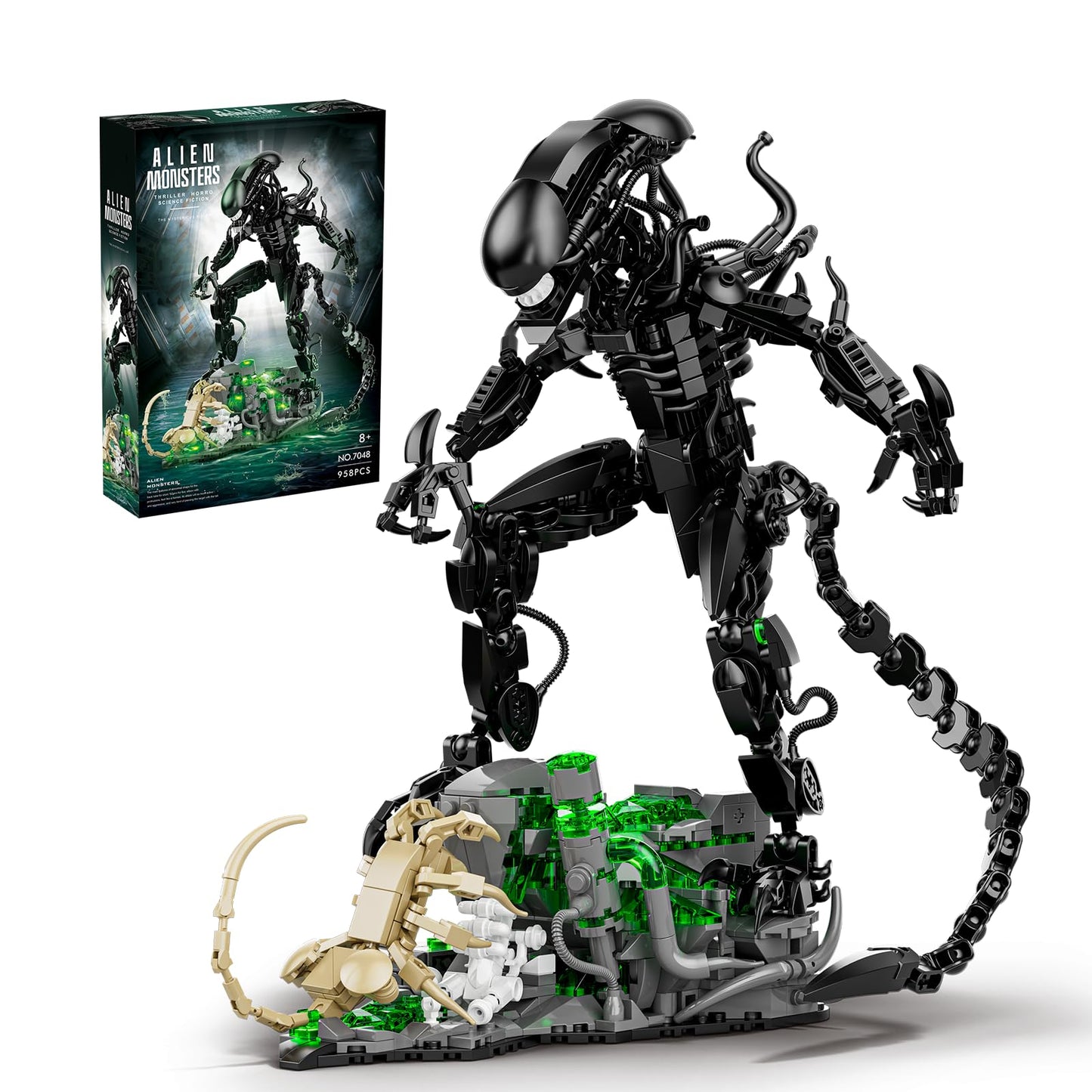 GXJTYYBS Xenomorph Building Set — Poseable Alien Figure Kit (958 PCS)