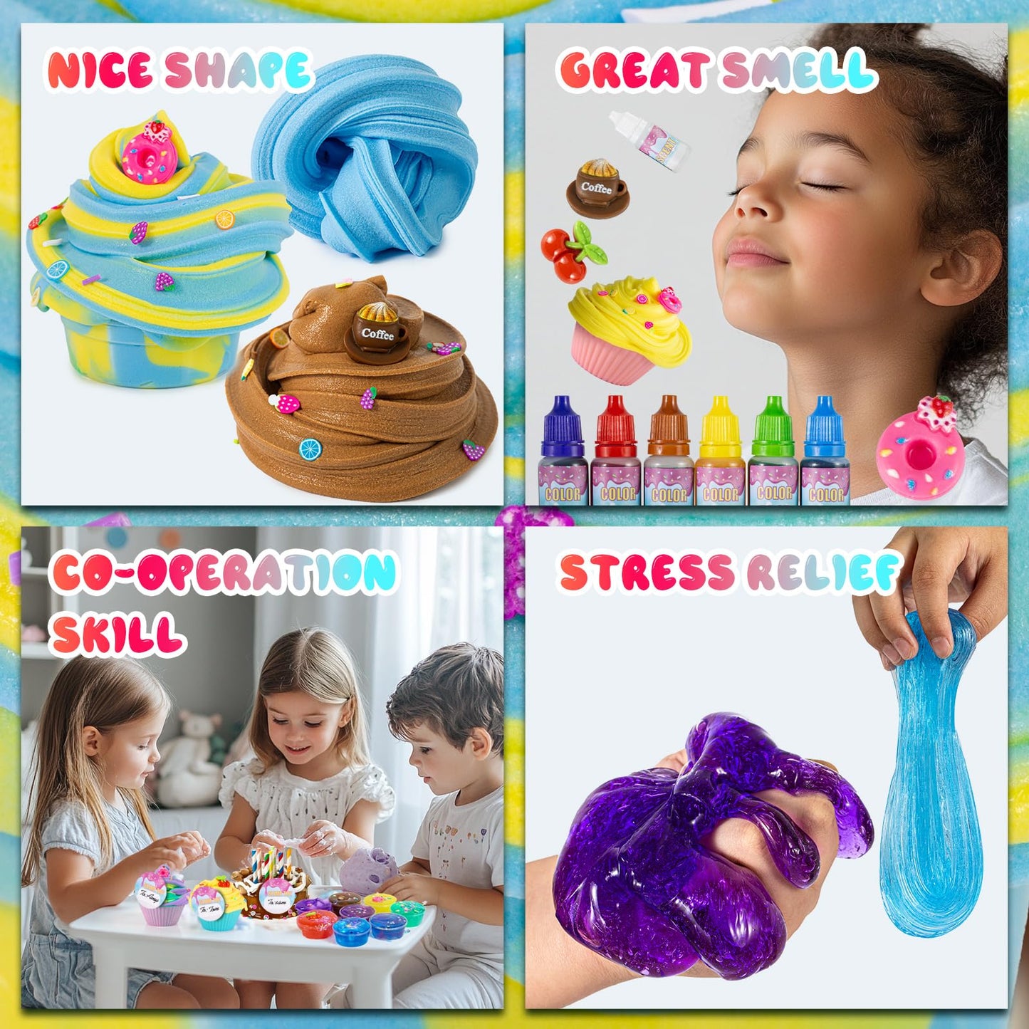 GXYSLM Jumbo Slime Kit – All-in-One Slime Making Set for Butter & Confetti Slime
