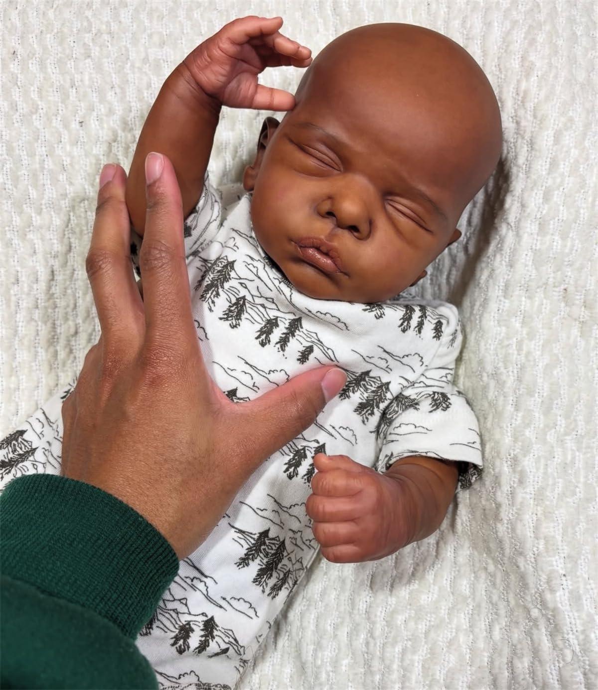 GYCV Reborn Black Boy Doll 19 Inch – Realistic Dark Skin Baby Toy