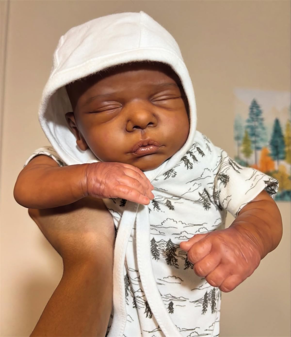 GYCV Reborn Black Boy Doll 19 Inch – Realistic Dark Skin Baby Toy