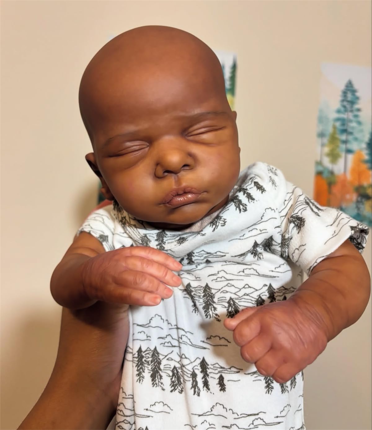 GYCV Reborn Black Boy Doll 19 Inch – Realistic Dark Skin Baby Toy
