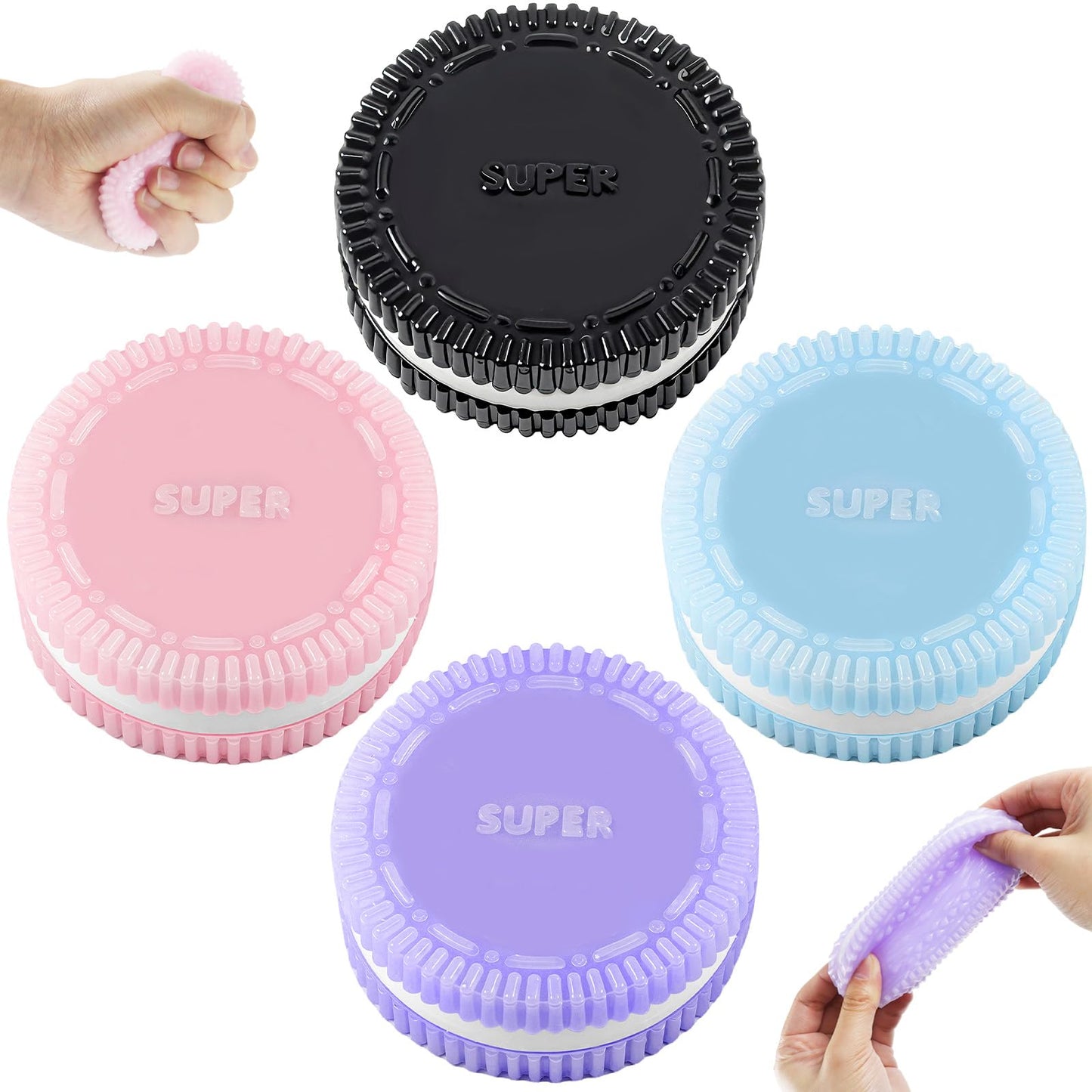 Gytera Sticky Cookie Squishies – 4 Pack Fidget Toys for Adults | Stress Relief & Calming Sensory Play