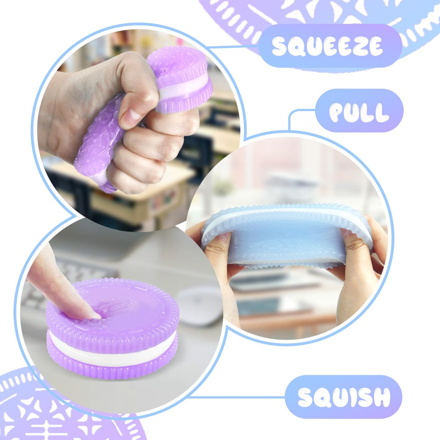Gytera Sticky Cookie Squishies – Fidget Toys for Stress Relief (2 Pack)
