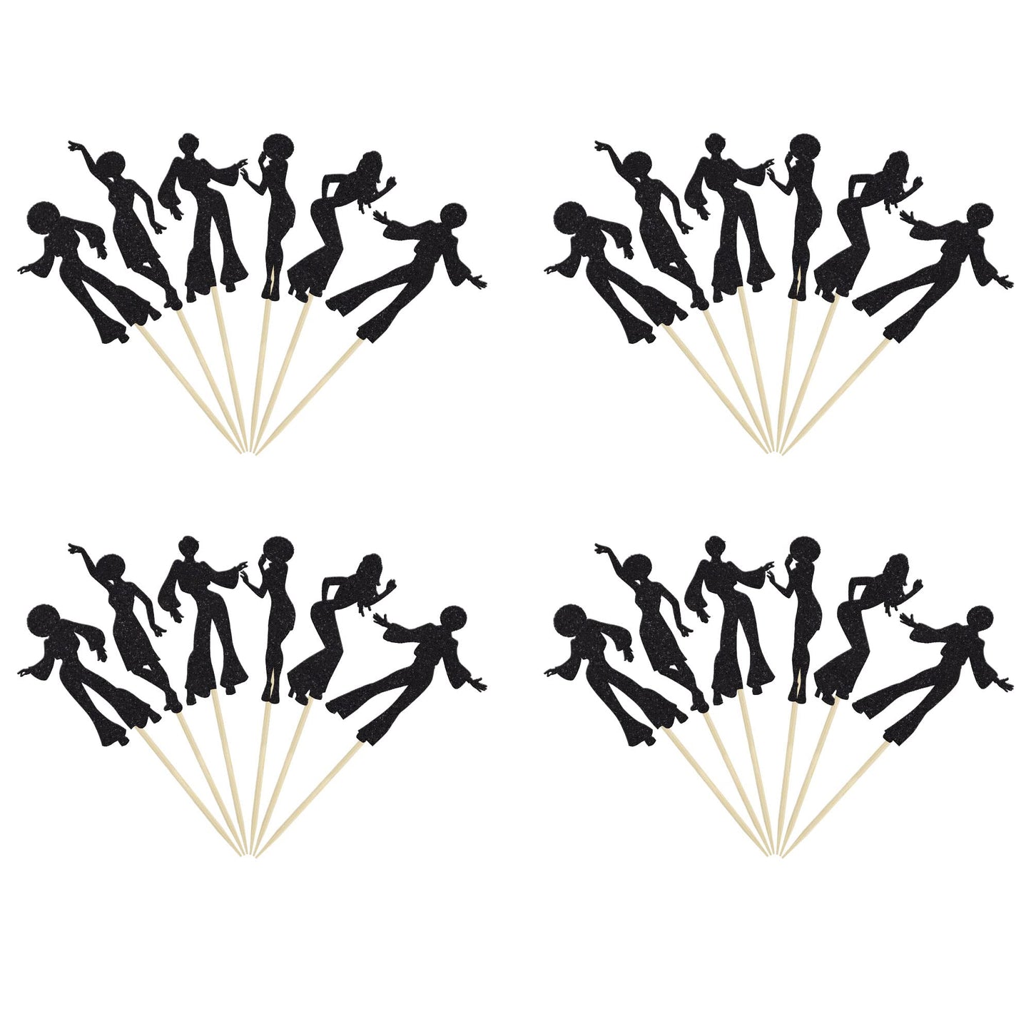 Gyufise 24Pcs 70's Disco Cupcake Toppers – Disco Ball Party Decor
