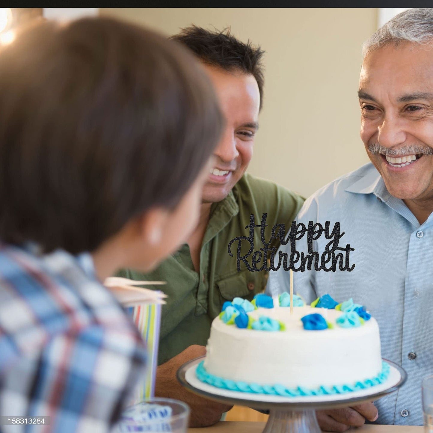 Gyufise Black Happy Retirement Cake Topper – 14x19cm, 1 Pack