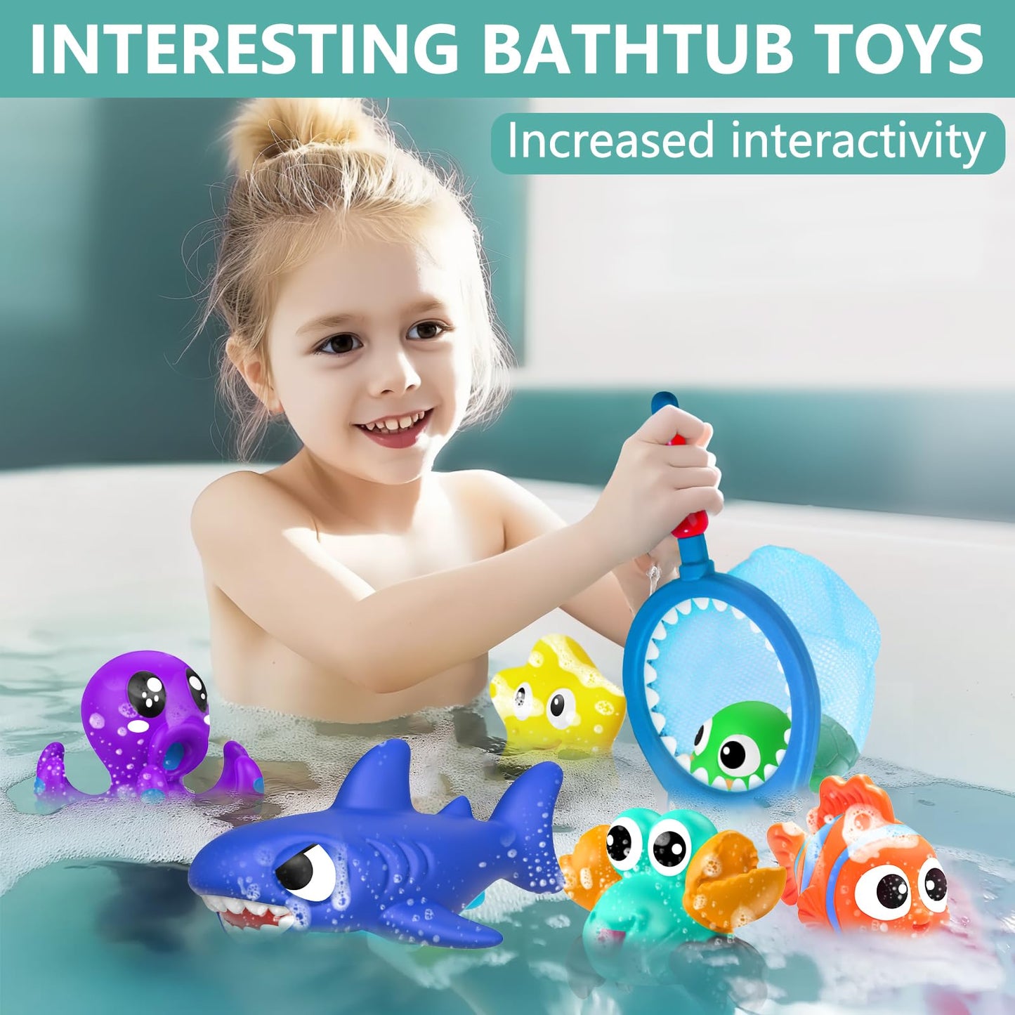 GZHFMUS No-Hole Mold Free Ocean Bath Toys – 8-Piece Set for Babies & Toddlers