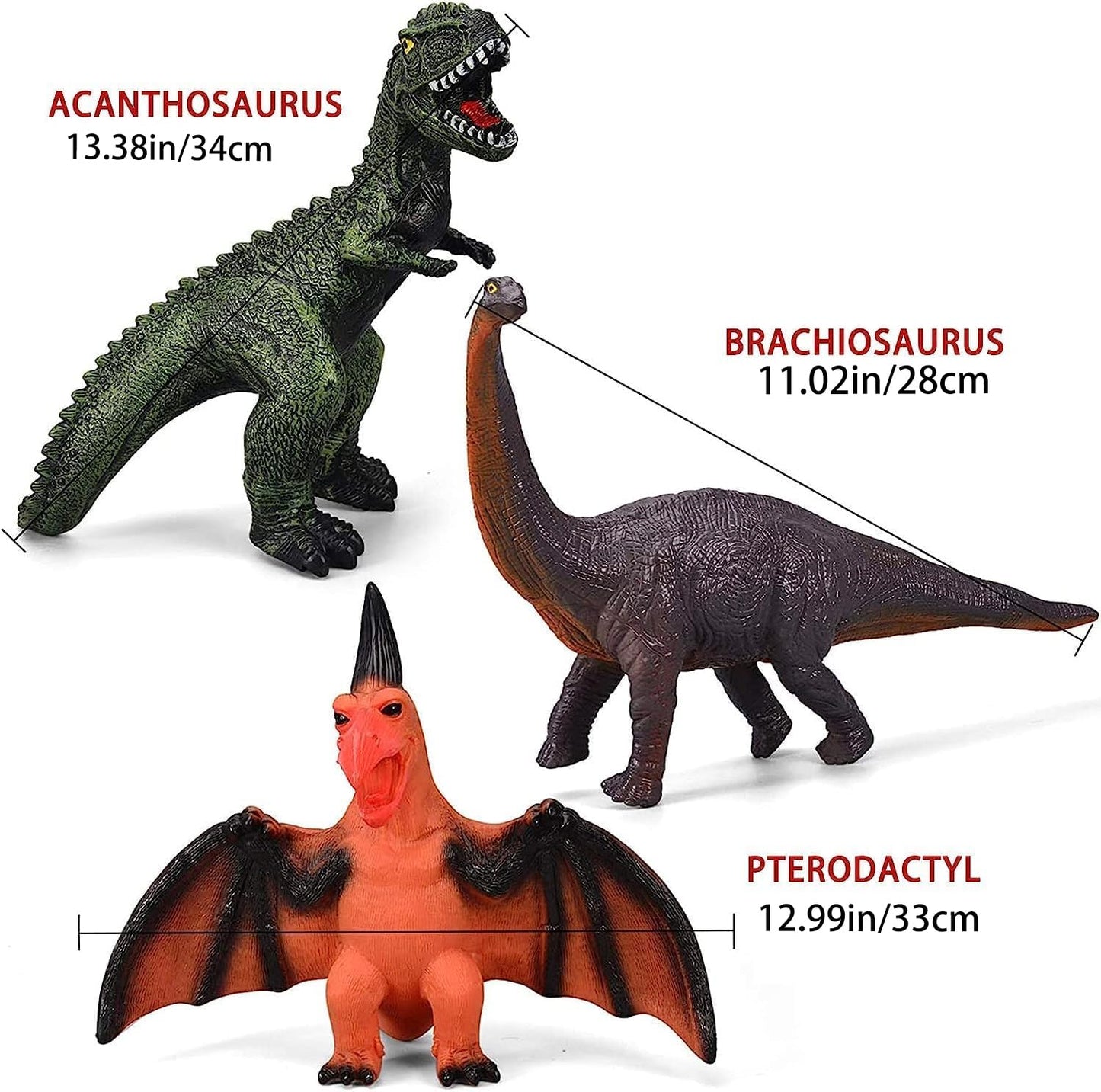 Gzsbaby 6-Piece Jumbo Dinosaur Toys for Kids 3-5 & Toddlers | Large Soft Dino Figures