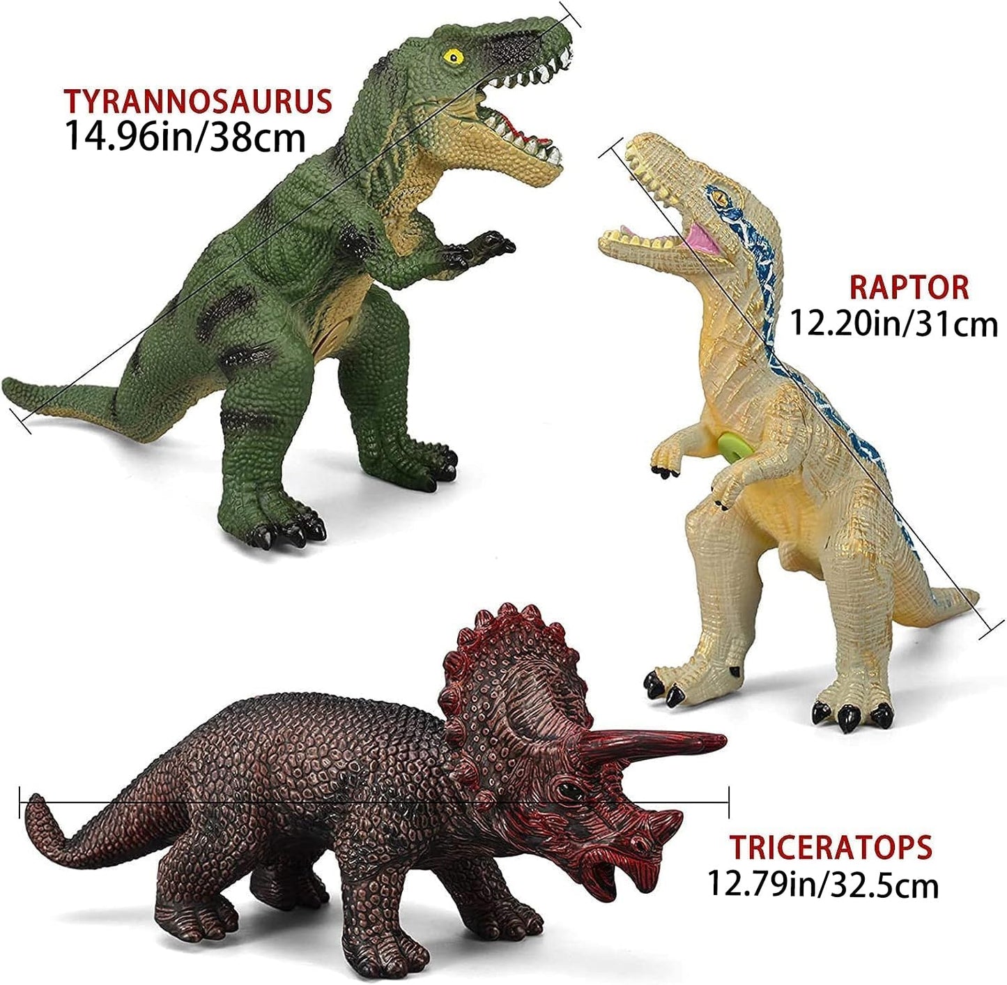 Gzsbaby 6-Piece Jumbo Dinosaur Toys for Kids 3-5 & Toddlers | Large Soft Dino Figures
