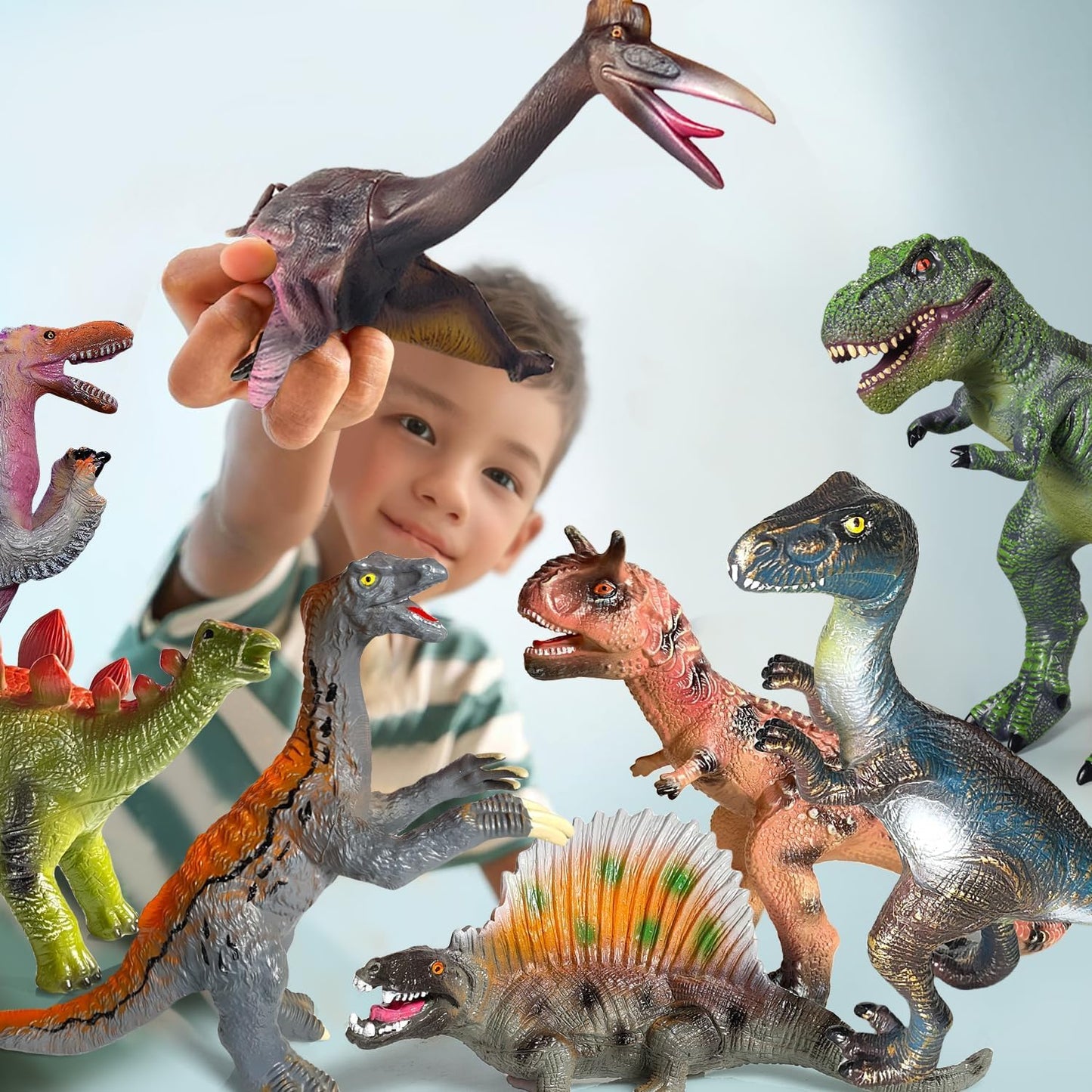 Gzsbaby 8-Piece Jumbo Dinosaur Toys for Kids — Realistic Figures for Play & Learning