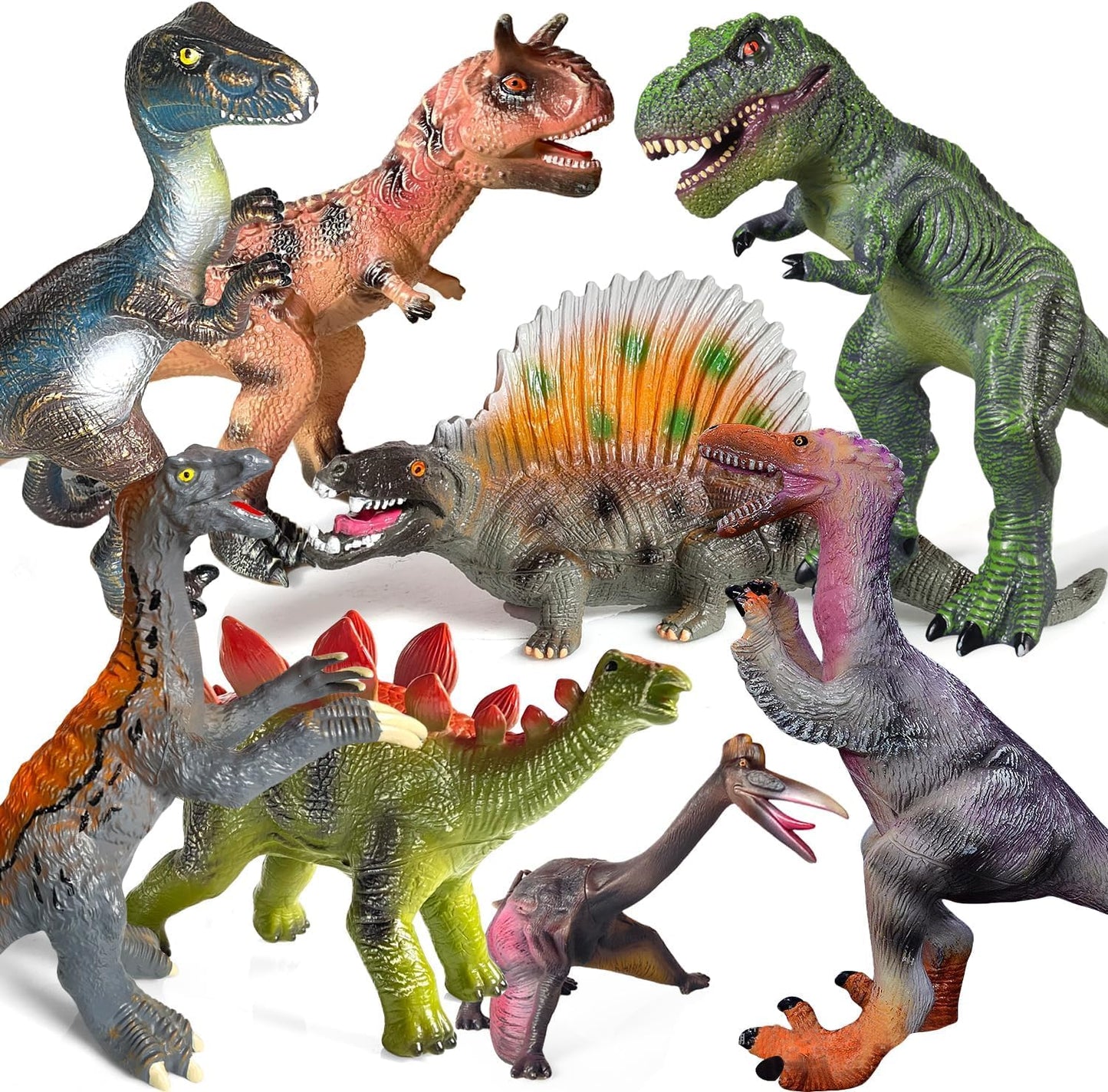 Gzsbaby 8-Piece Jumbo Dinosaur Toys for Kids — Realistic Figures for Play & Learning