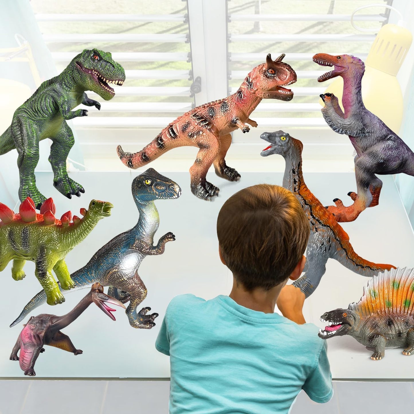 Gzsbaby 8-Piece Jumbo Dinosaur Toys for Kids — Realistic Figures for Play & Learning