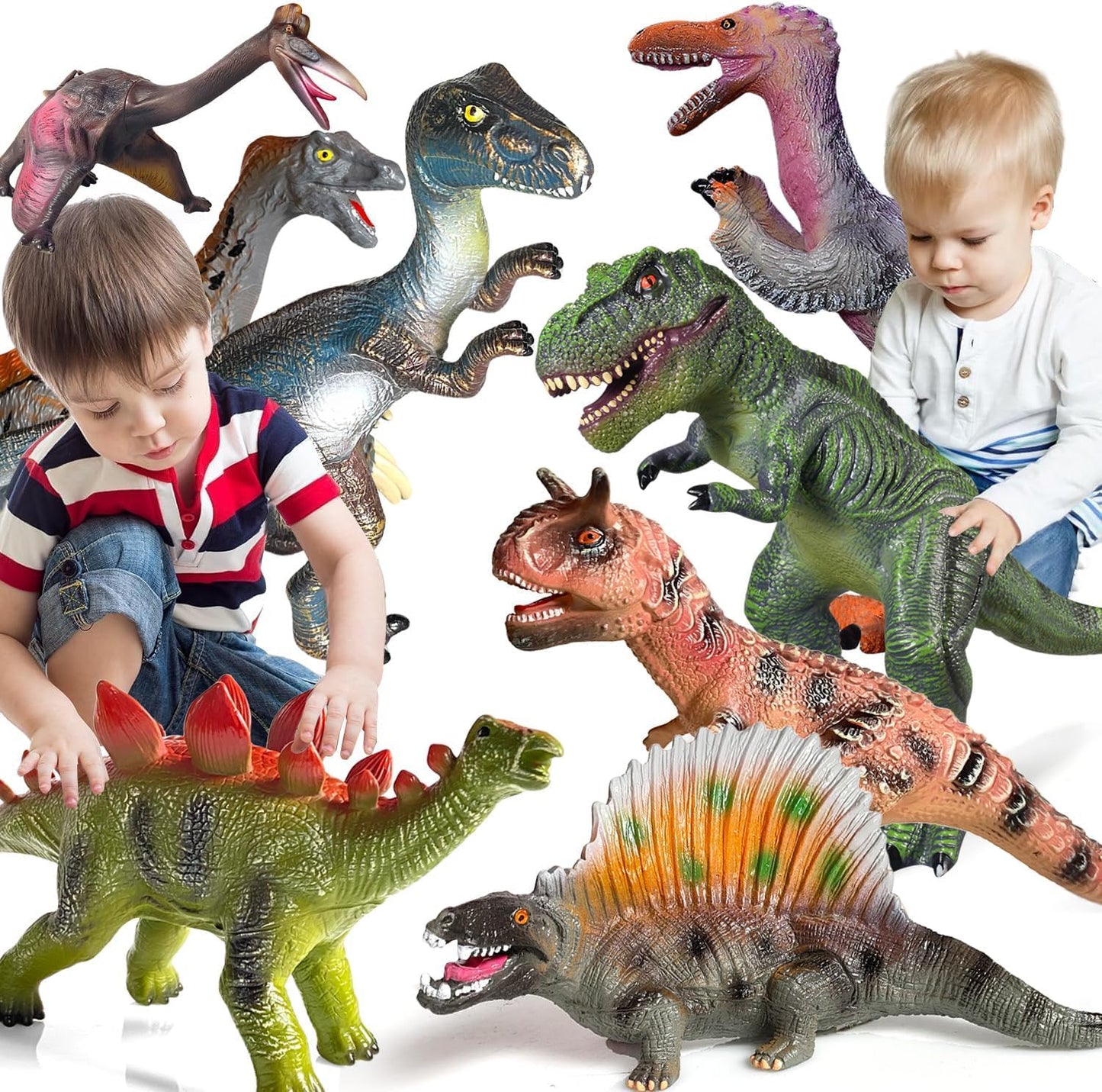 Gzsbaby 8-Piece Jumbo Dinosaur Toys for Kids — Realistic Figures for Play & Learning