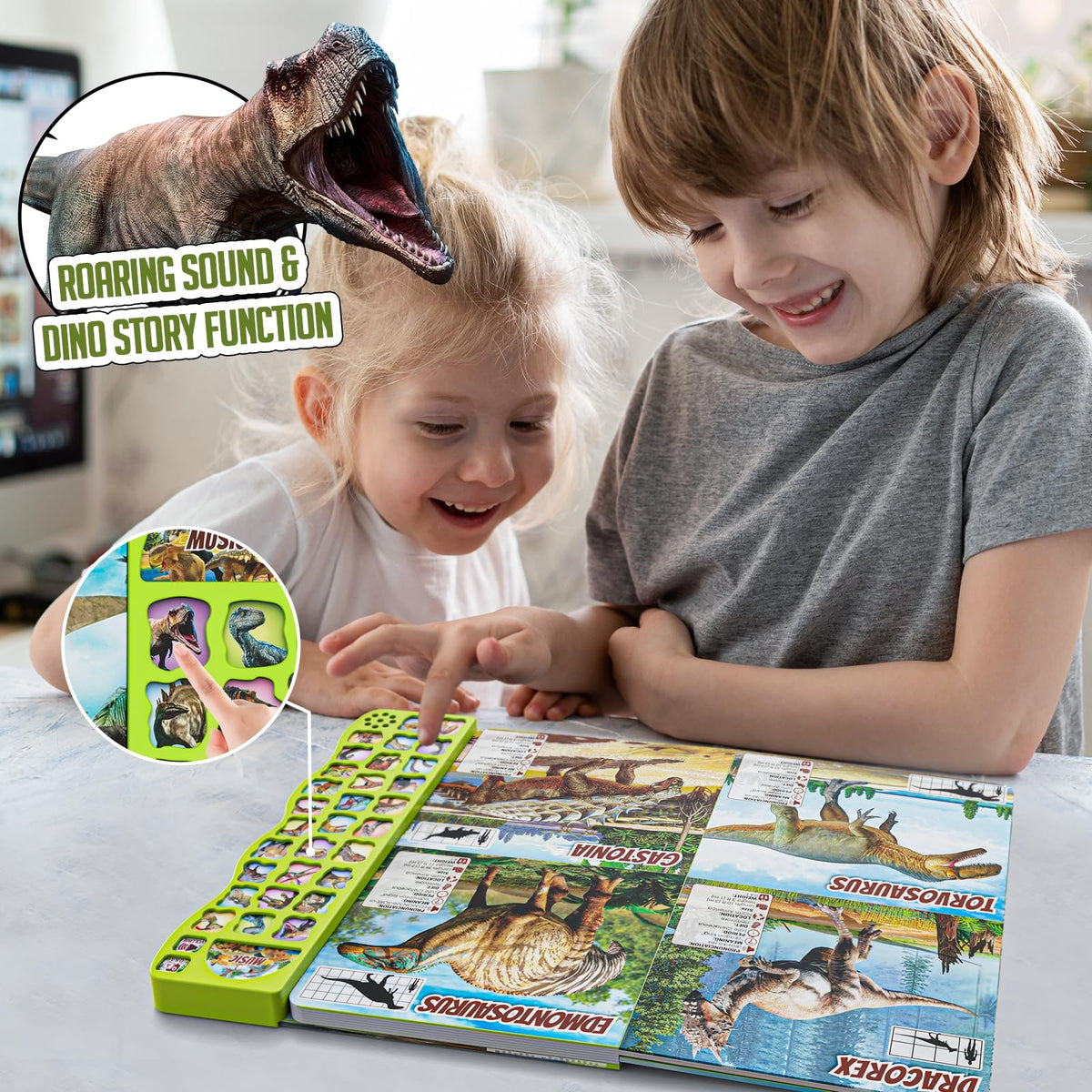 Gzsbaby Dinosaur Book with Sounds — 30 Species Names, Realistic Dino Sounds for Kids 2-7