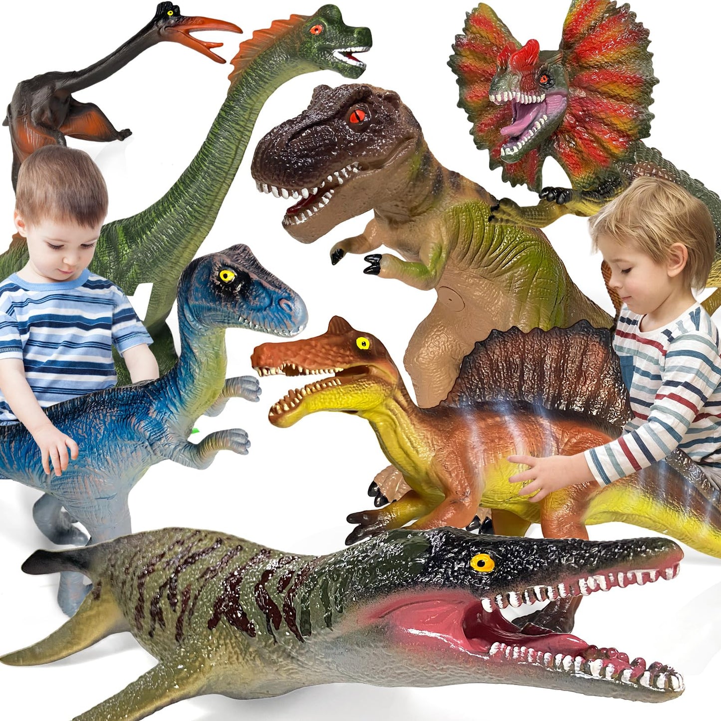 Gzsbaby 7-Pcs Jumbo Dinosaur Toys – Realistic Large Dino Figures for Kids 3-7