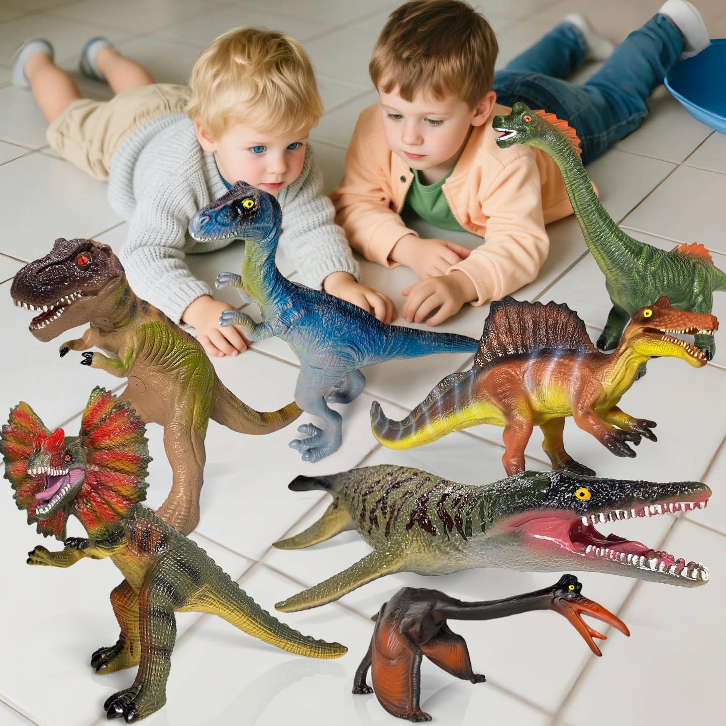 Gzsbaby 7-Pcs Jumbo Dinosaur Toys – Realistic Large Dino Figures for Kids 3-7