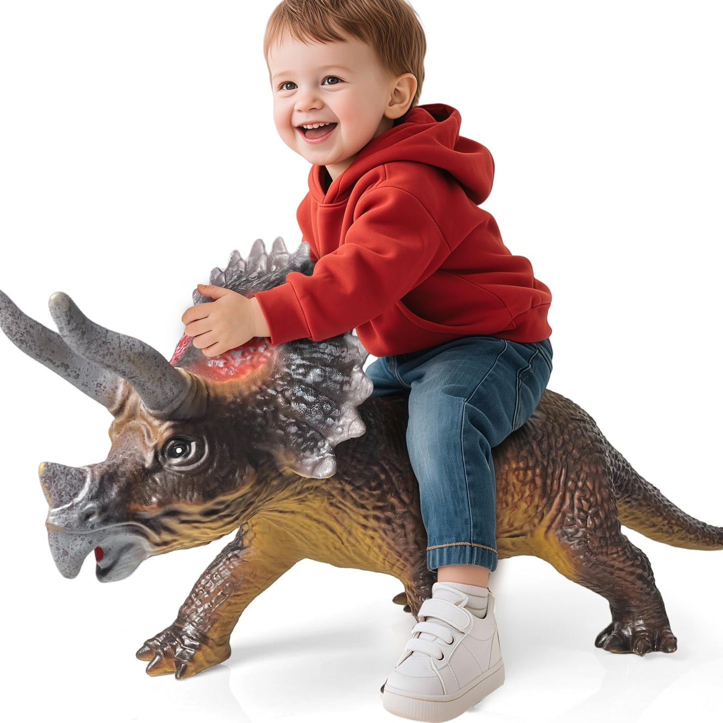 Gzsbaby Giant Triceratops Dinosaur Toy – 32-Inch Realistic Jumbo Dino for Kids, Party Favors & Gifts
