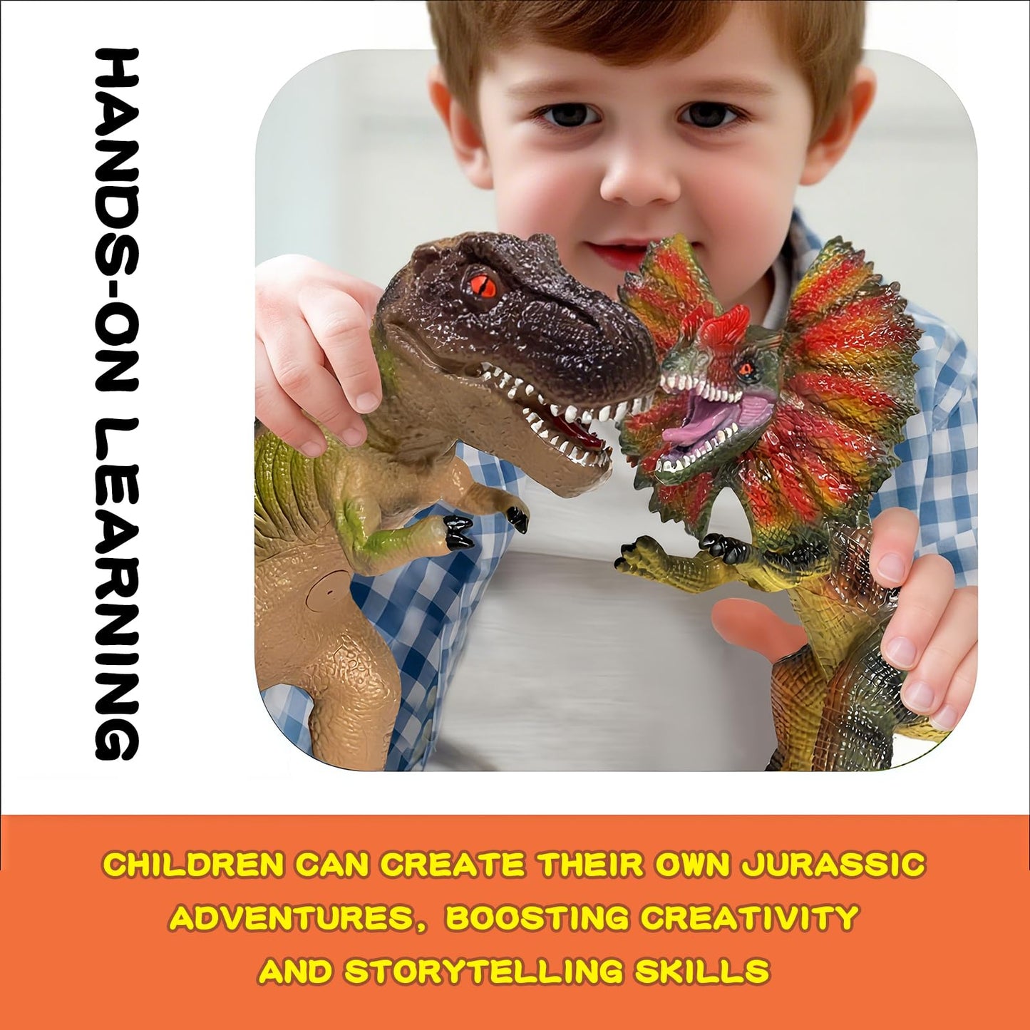 Gzsbaby 7-Pcs Jumbo Dinosaur Toys – Realistic Large Dino Figures for Kids 3-7