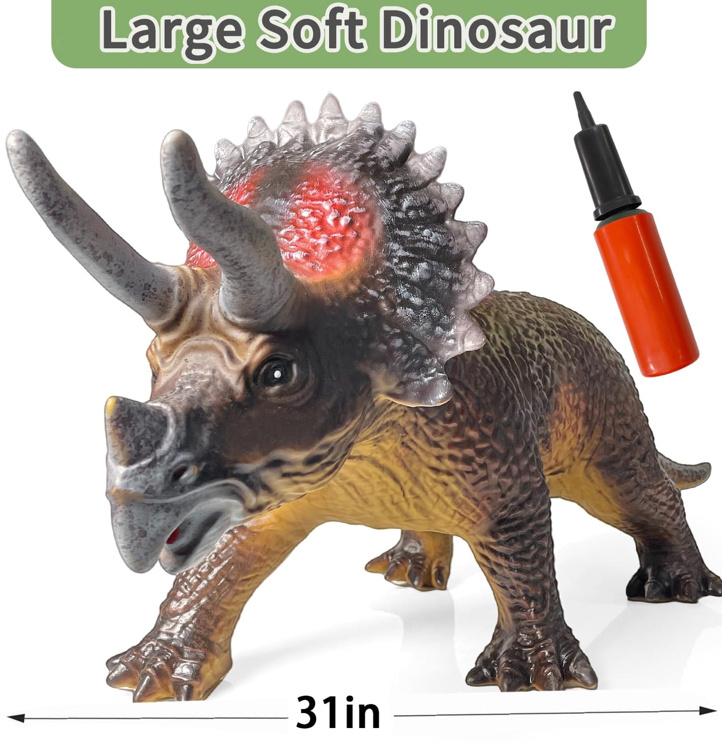 Gzsbaby Giant Triceratops Dinosaur Toy – 32-Inch Realistic Jumbo Dino for Kids, Party Favors & Gifts