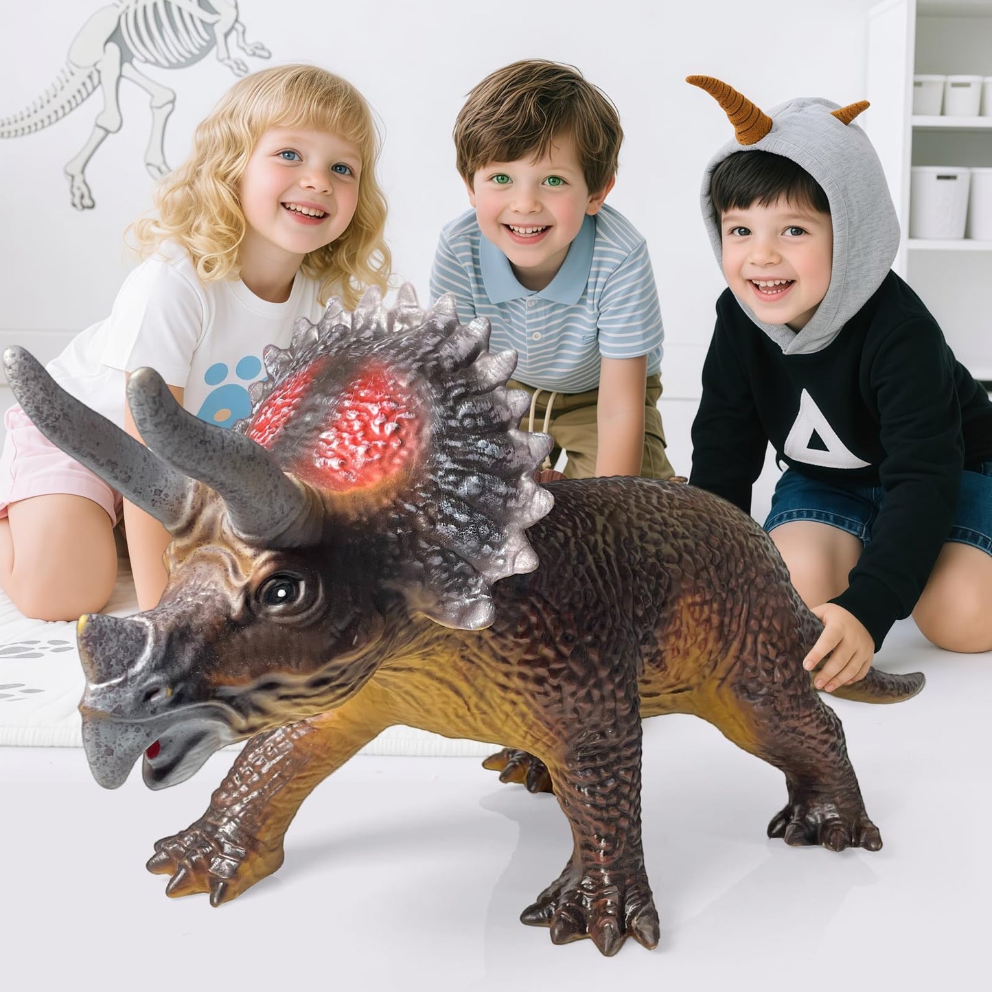 Gzsbaby Giant Triceratops Dinosaur Toy – 32-Inch Realistic Jumbo Dino for Kids, Party Favors & Gifts