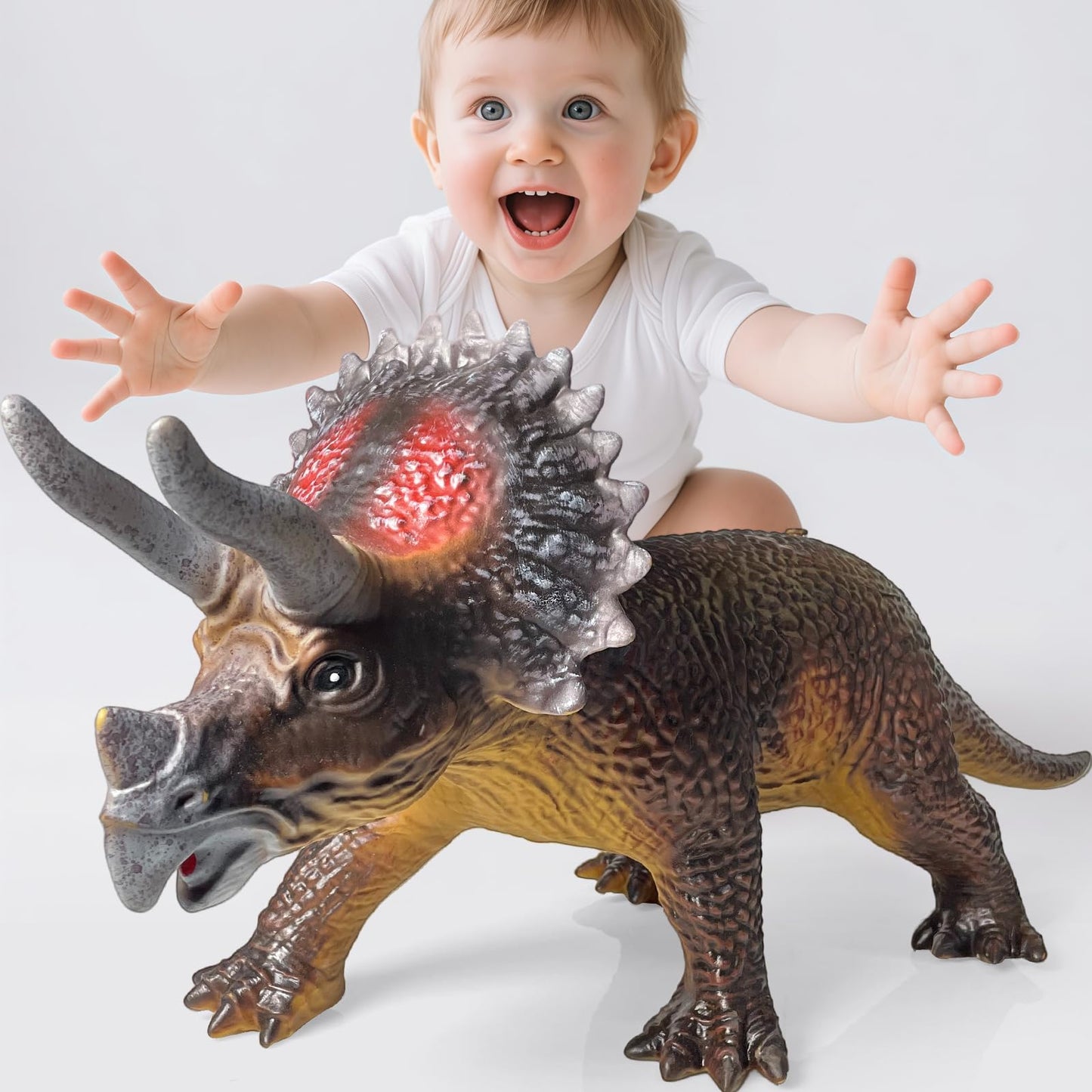 Gzsbaby Giant Triceratops Dinosaur Toy – 32-Inch Realistic Jumbo Dino for Kids, Party Favors & Gifts