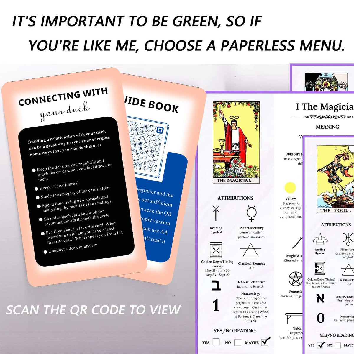 GZSYXHJYXGS Classic Tarot Cards for Beginners — 78-Card Deck with Meanings (White)