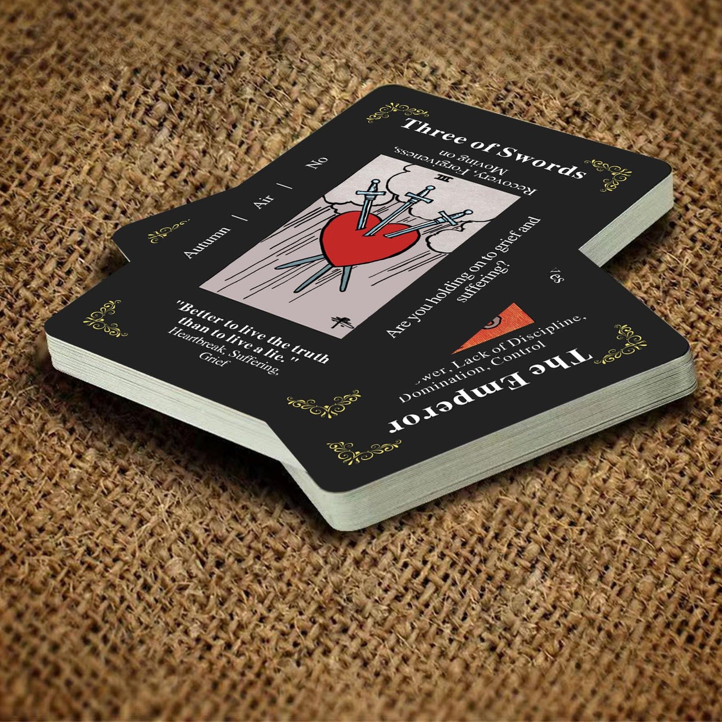 GZSYXHJYXGS Classic Tarot Cards for Beginners – 78-Card Deck with Meanings (Black)