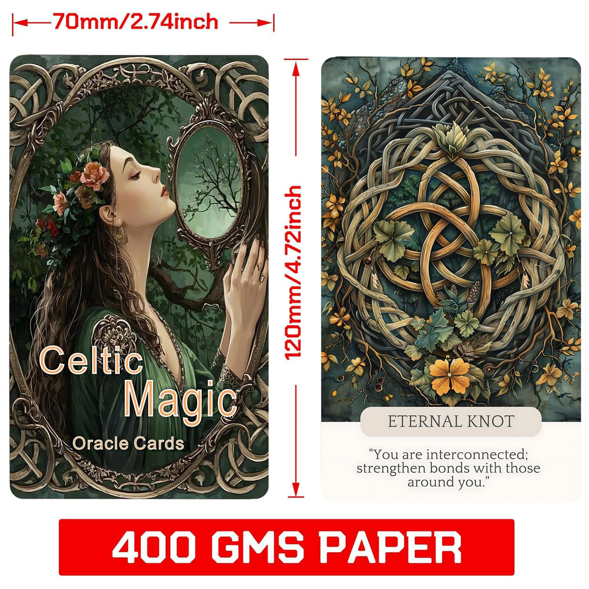 Celtic Magic Oracle Cards Set | 50-Card Tarot & Oracle Deck by GZSYXHJYXGS