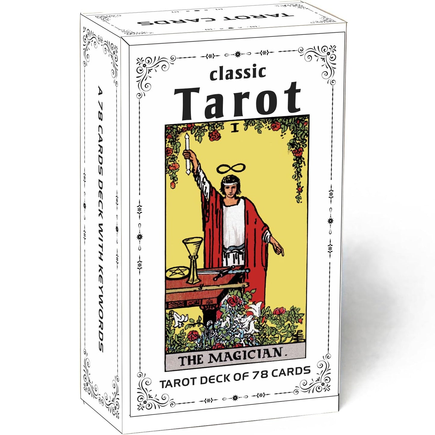 GZSYXHJYXGS Classic Tarot Cards for Beginners – 78-Card Deck with Meanings (Black)