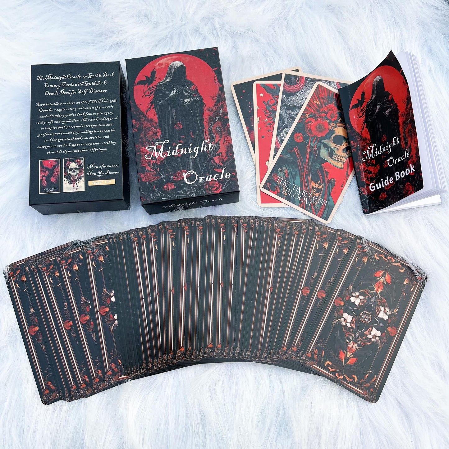 Midnight Oracle Cards — 50 Gothic Dark Fantasy Cards + Guidebook | GZSYXHJYXGS
