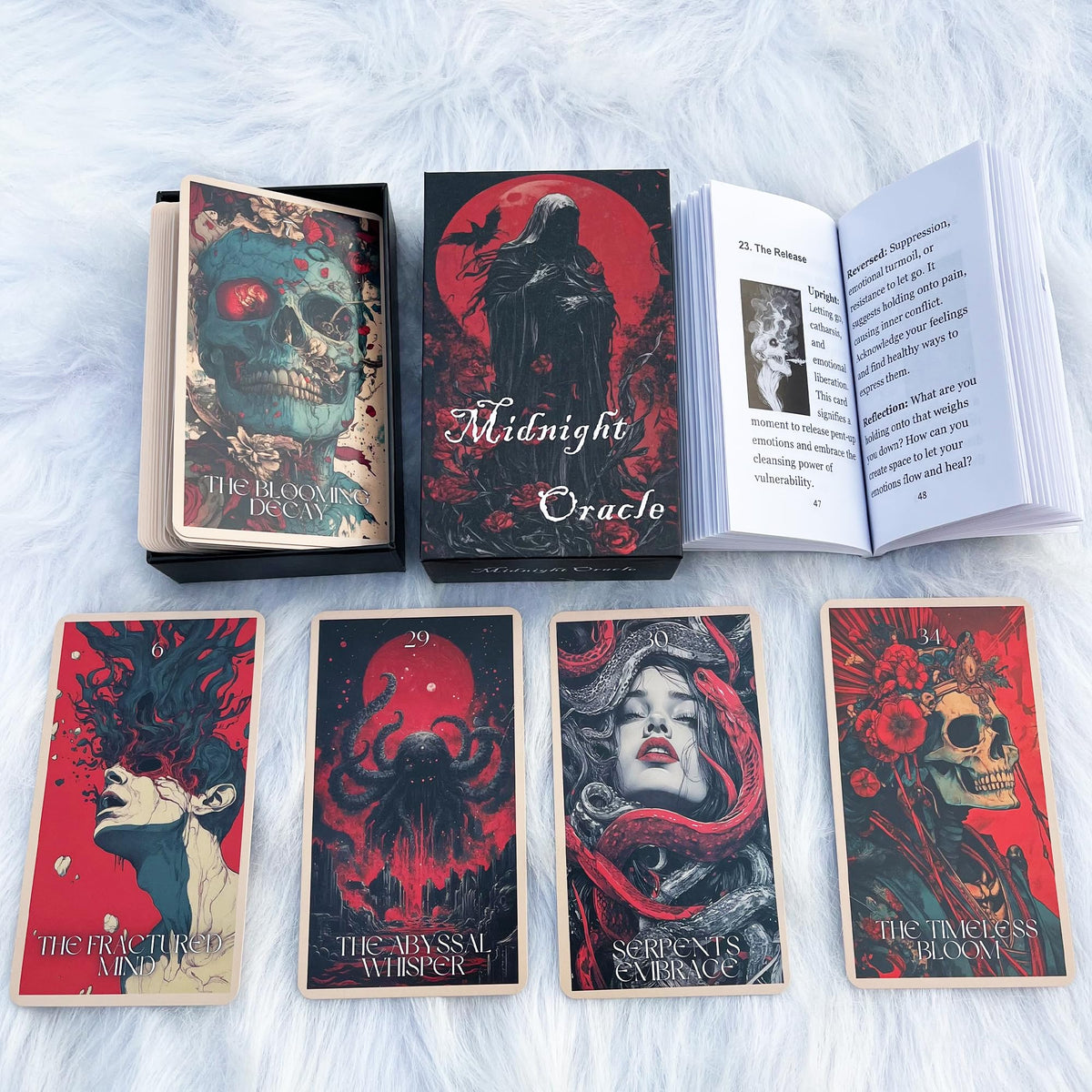 Midnight Oracle Cards — 50 Gothic Dark Fantasy Cards + Guidebook | GZSYXHJYXGS